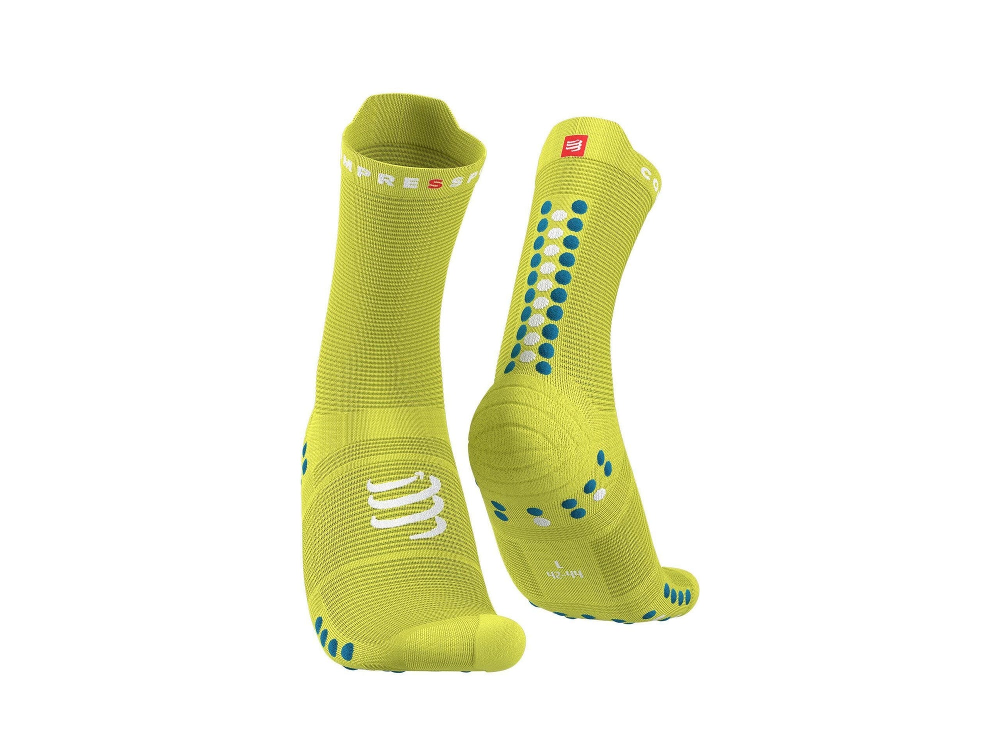 Compressport Pro Racing Socks V4.0 Run High Primerose/Fjord Blue T1 