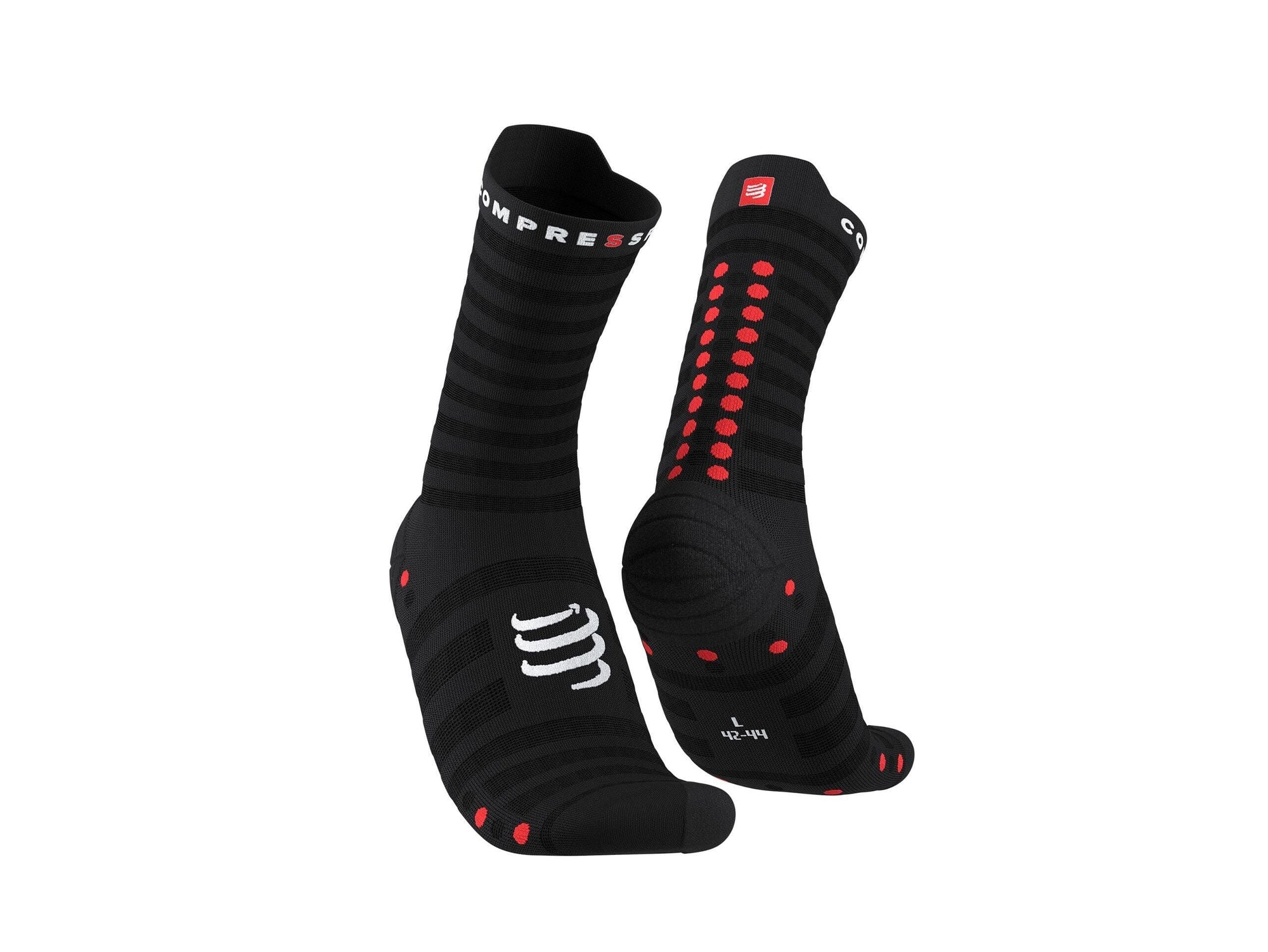 Compressport Pro Racing Socks V4.0 Ultralight Run High Black/Red T2 