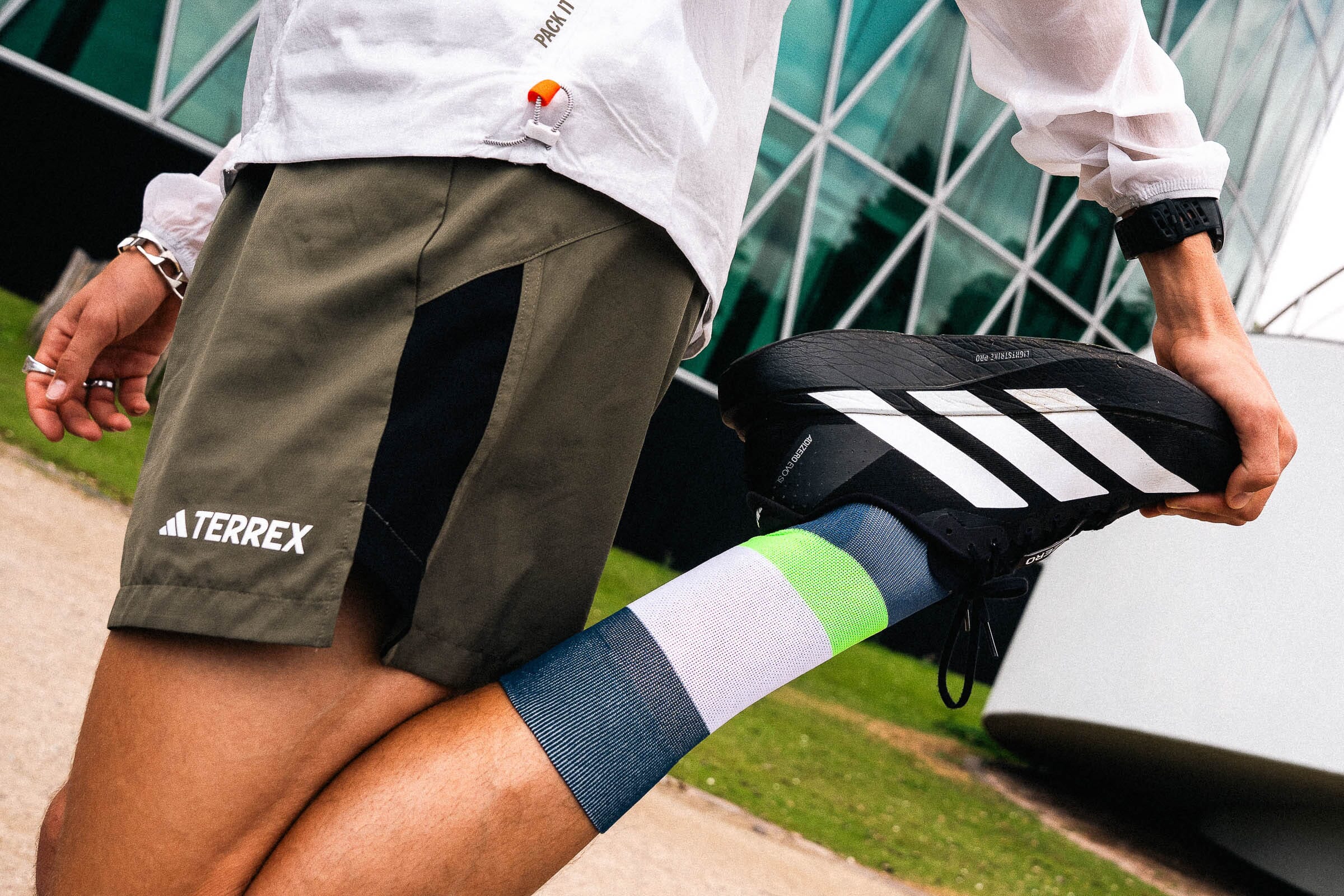 Incylence Running Bands Navy Green Socks 