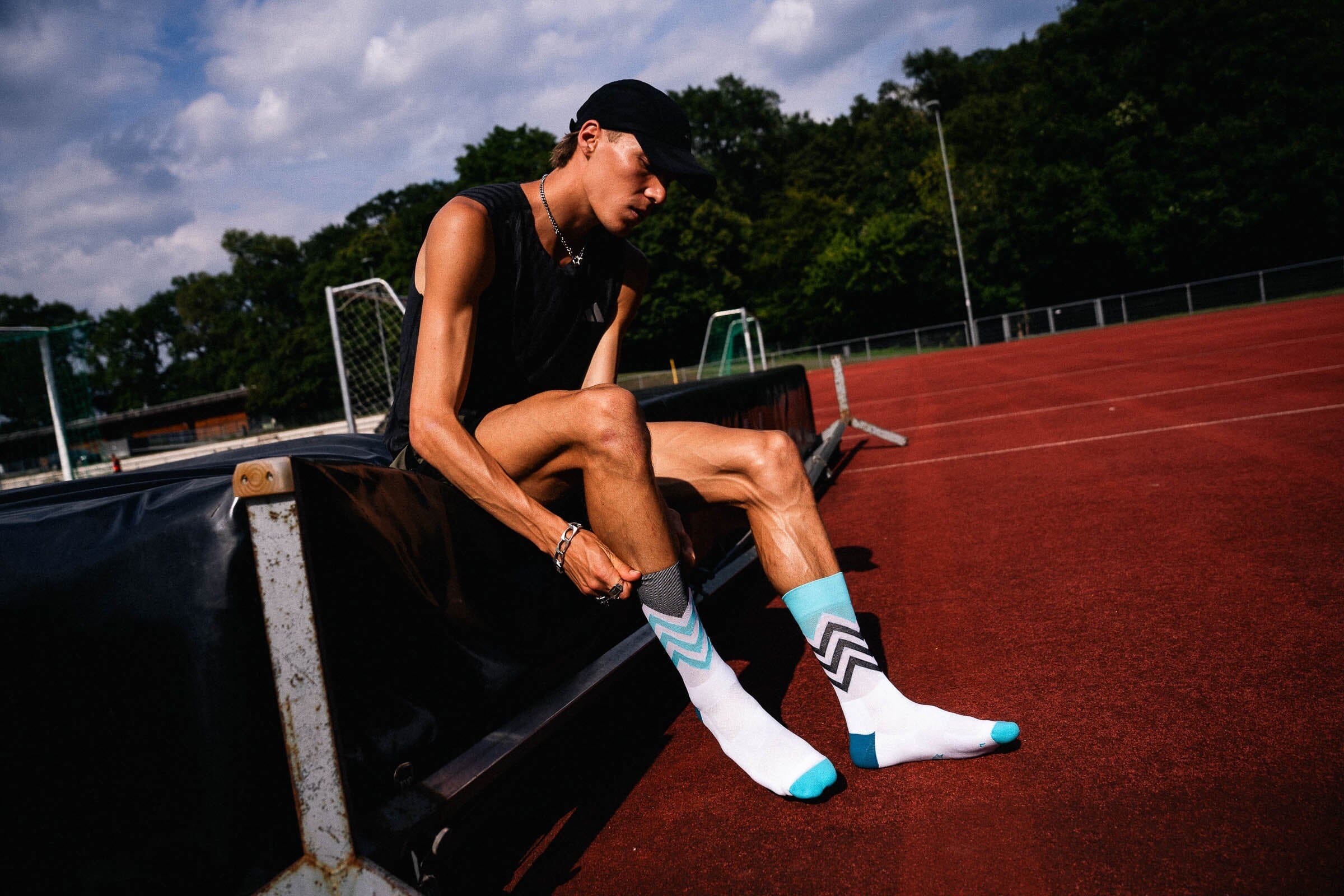 Incylence Running Volts Cyan Black Socks 