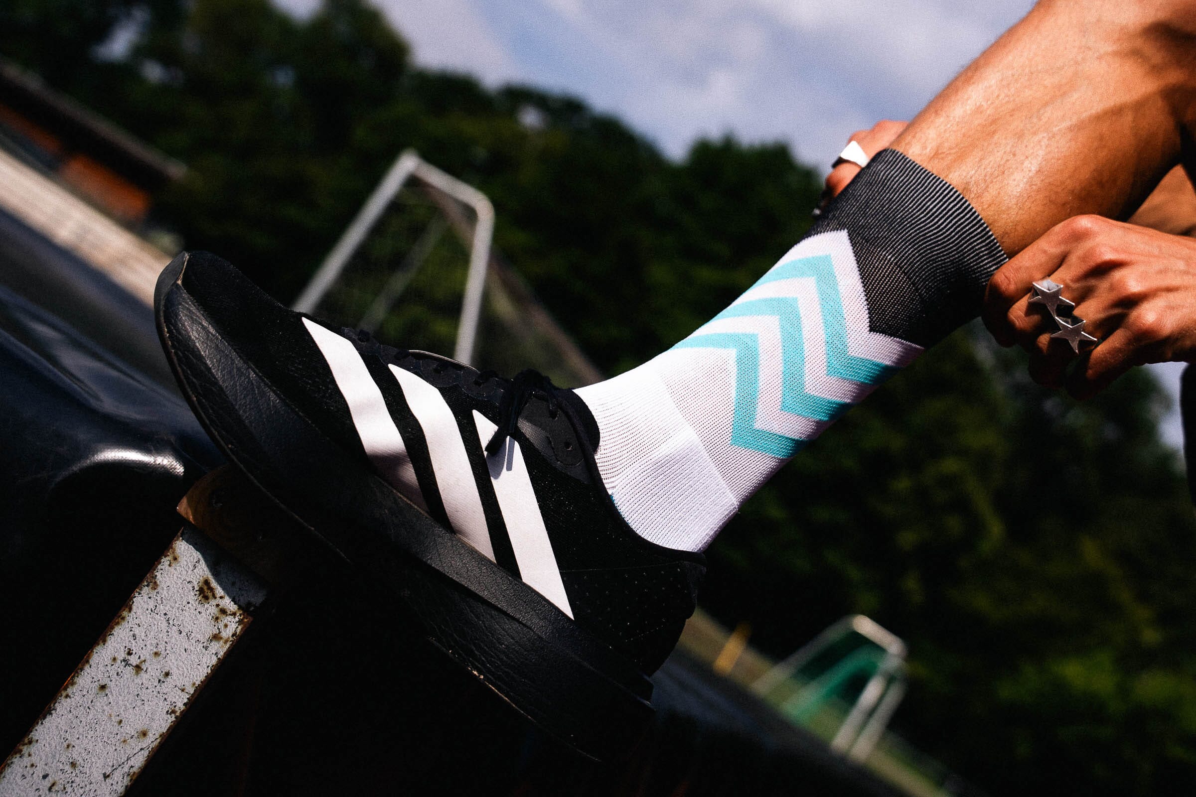 Incylence Running Volts Cyan Black Socks 