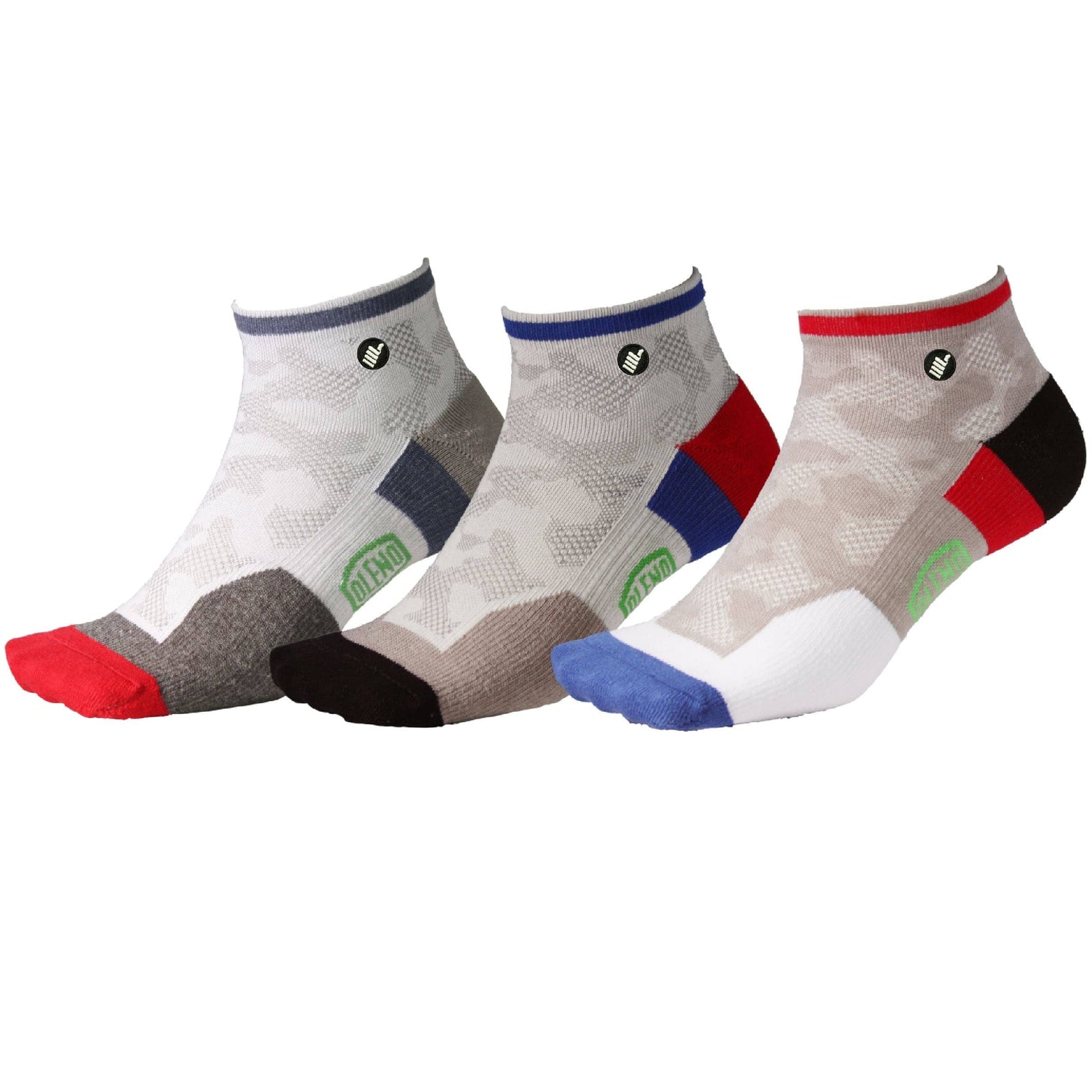 Oleno Pale Camo Quarter Running Socks Red 23-25cm 
