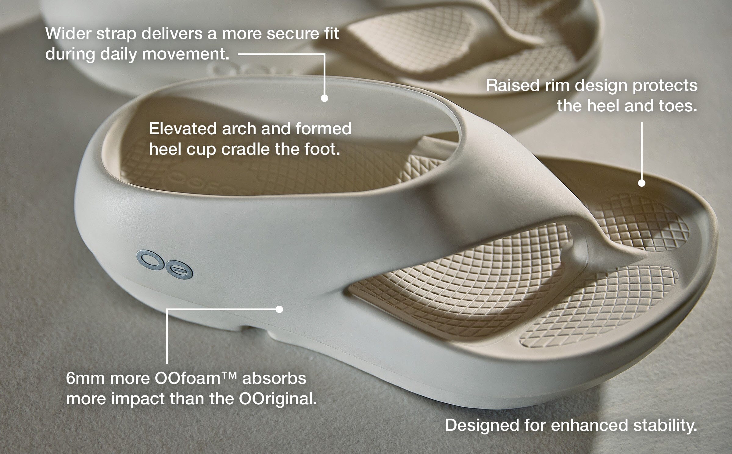 OOFOS Unisex OOriginal PLUS Thong Sandal - Chalk 