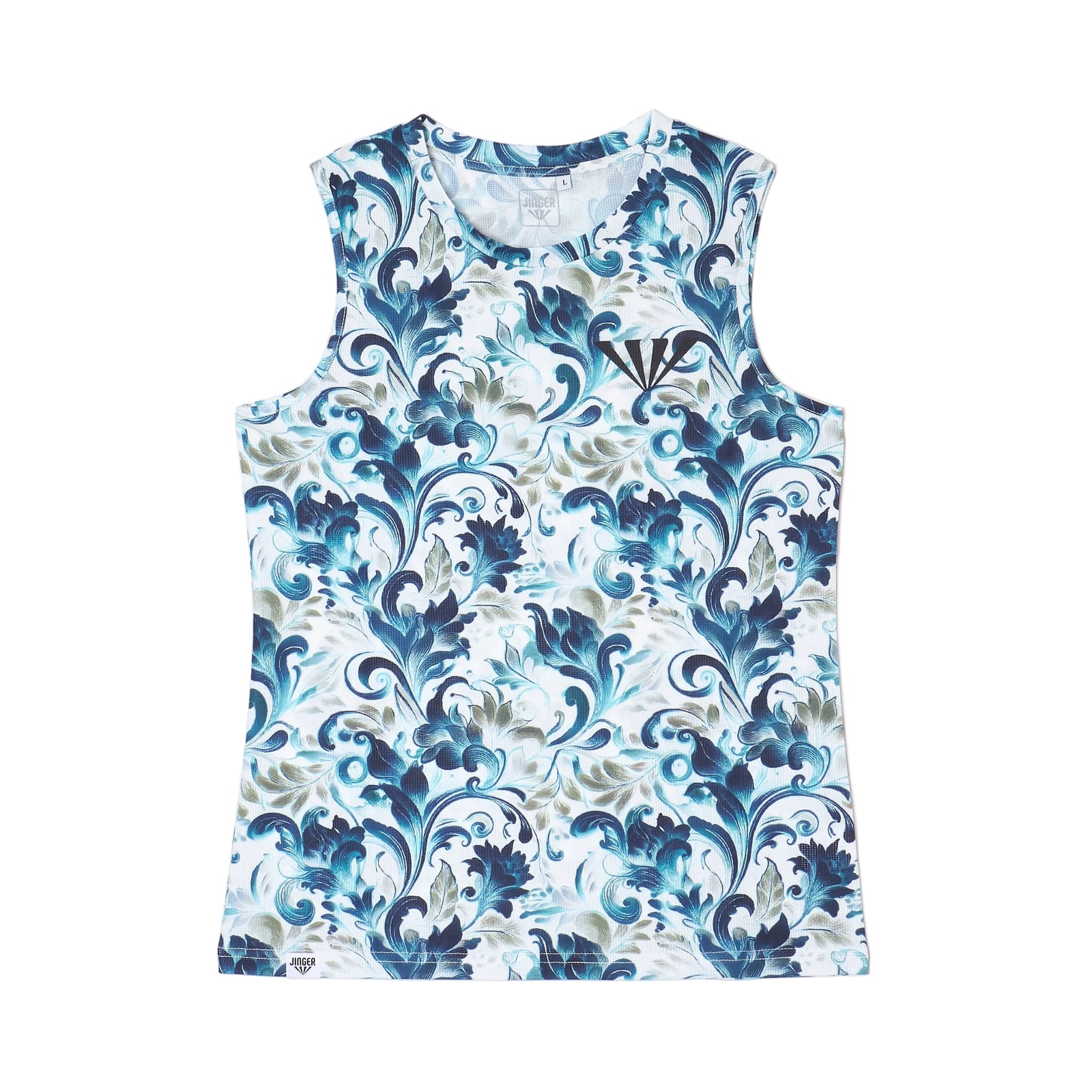 JINGER Women's Seamless Running Tank Top JF-6029 Blue S 