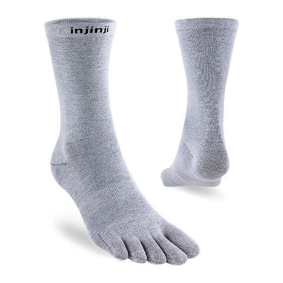 Injinji Liner Crew Socks Gray S 