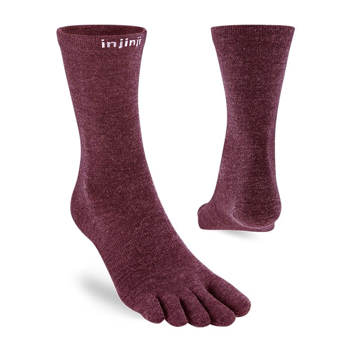 Injinji Liner Crew Wool Socks Garnet S 