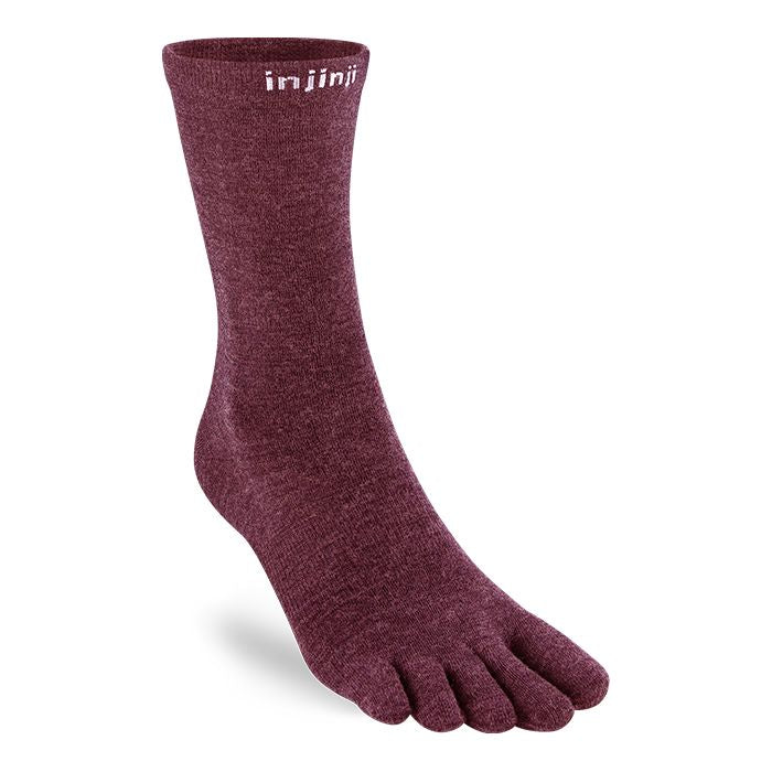 Injinji Liner Crew Wool Socks Garnet S 