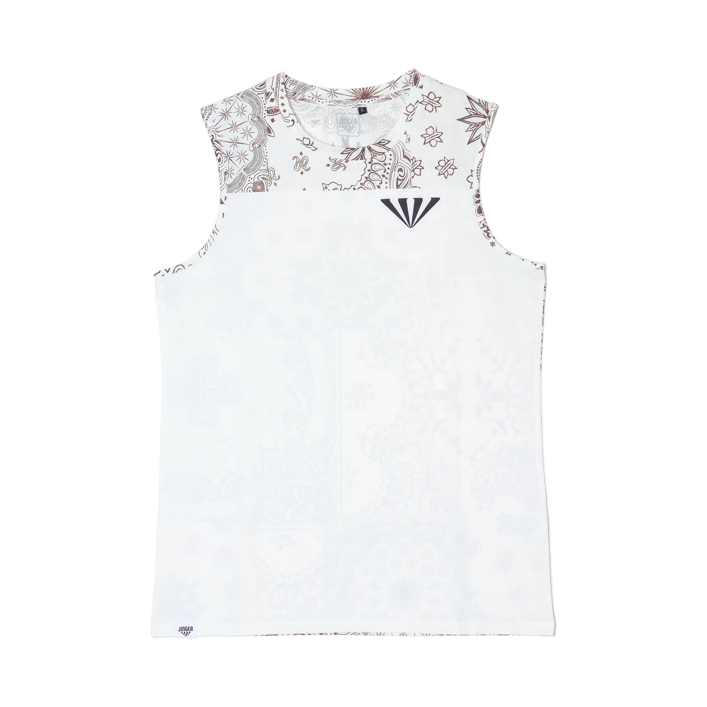 JINGER Men's Seamless Running Tank Top JM-6028 WHITE S 