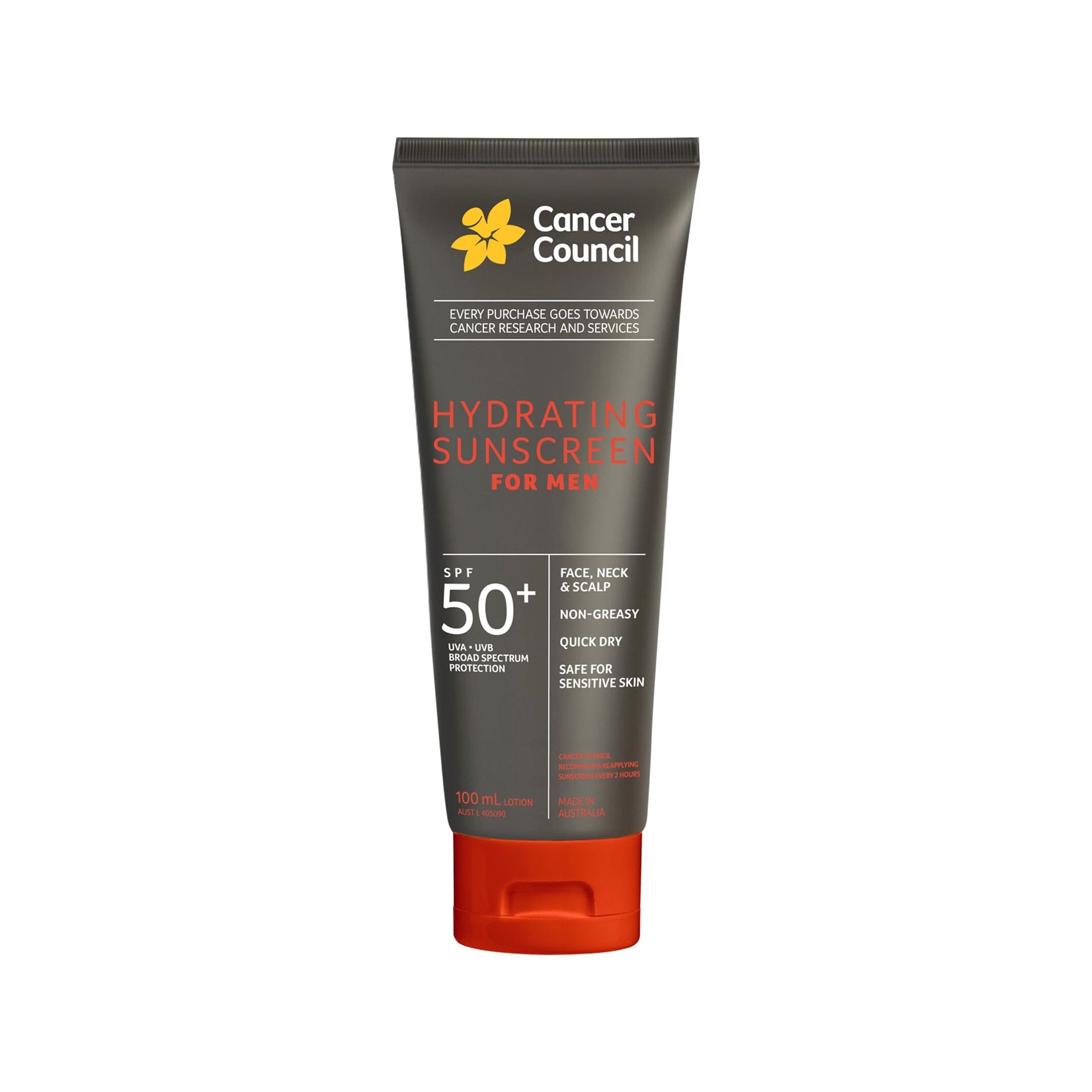 Cancer Council Hydrating Sunscreen for Men SPF50+ 100ml 