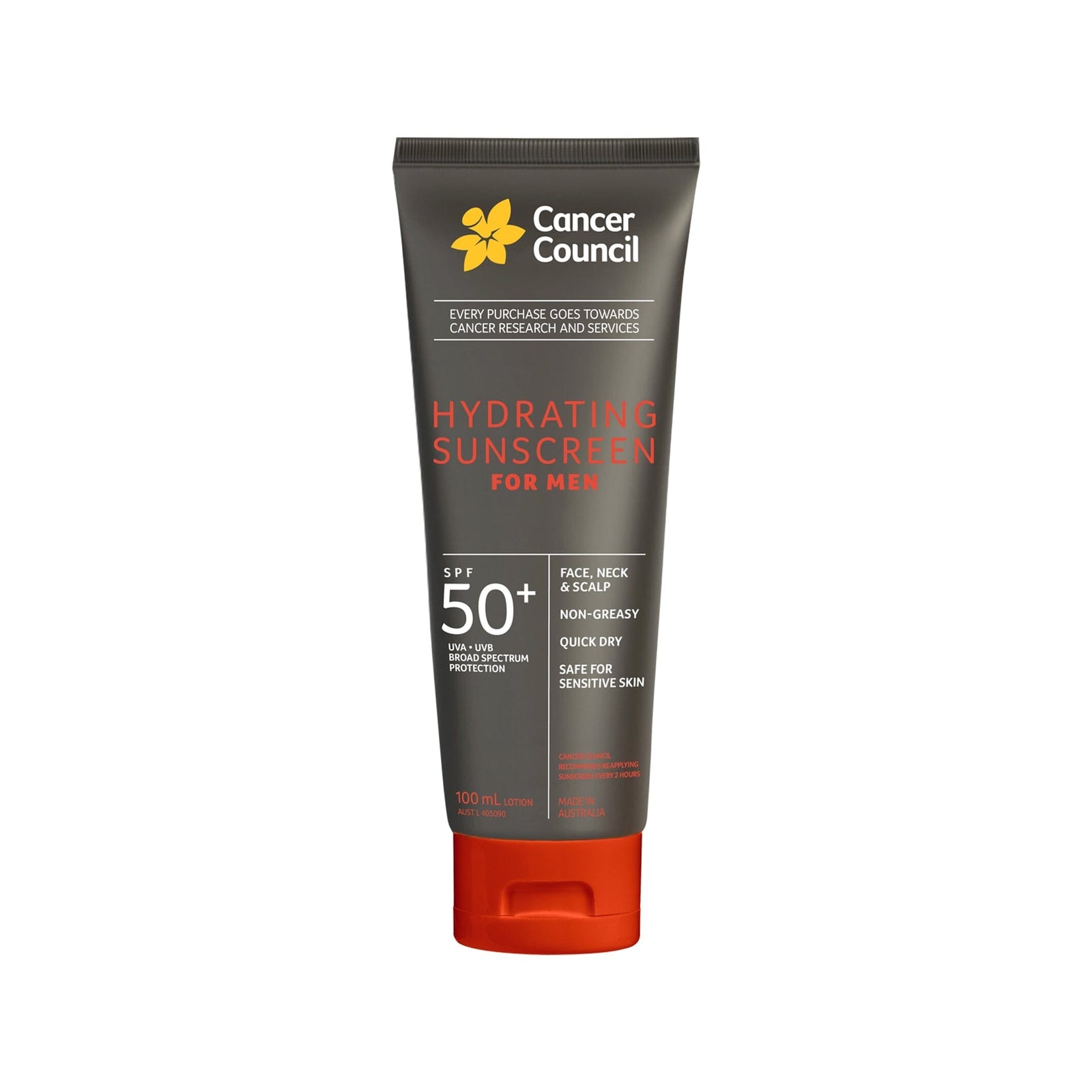 Cancer Council Hydrating Sunscreen for Men SPF50+ 100ml 