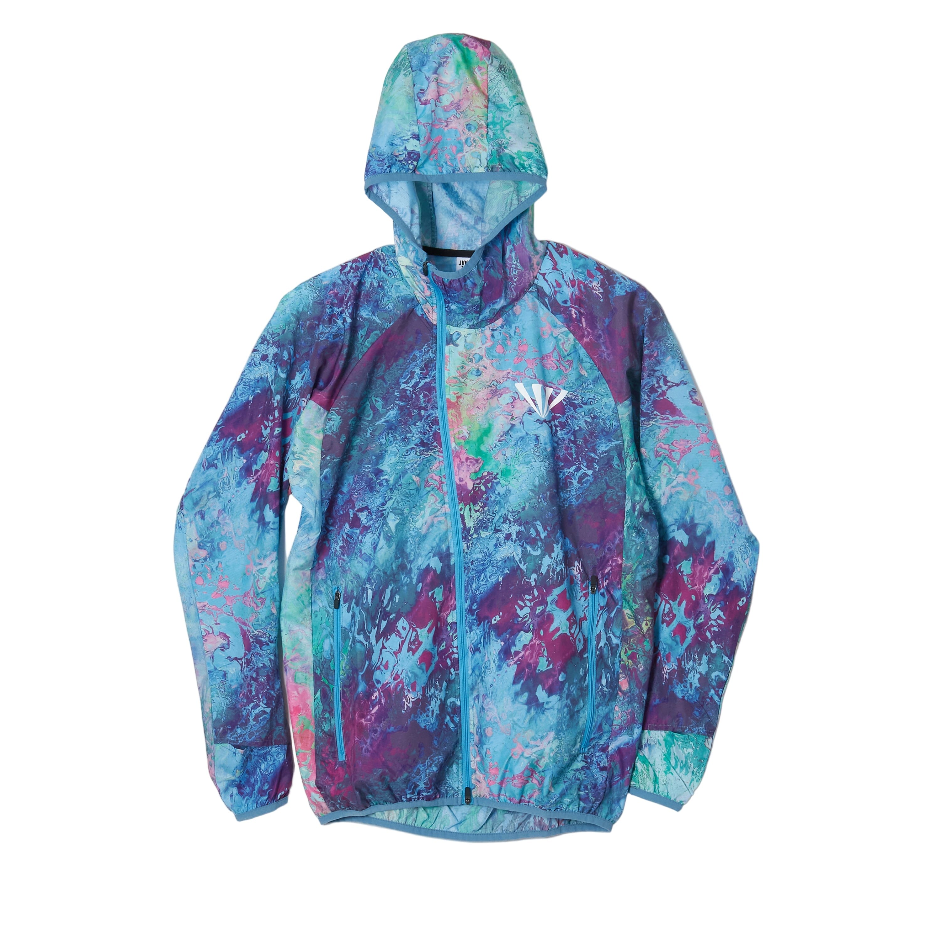 JINGER Unisex's Hooded Running Jacket J-3009 Blue XS 
