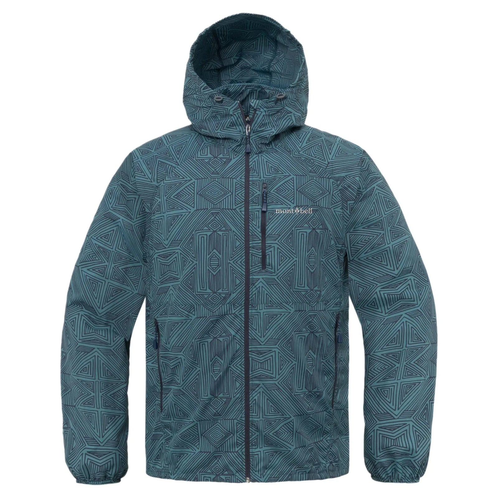 Montbell Men's Wind Blast Print Hooded Jacket #1 S 