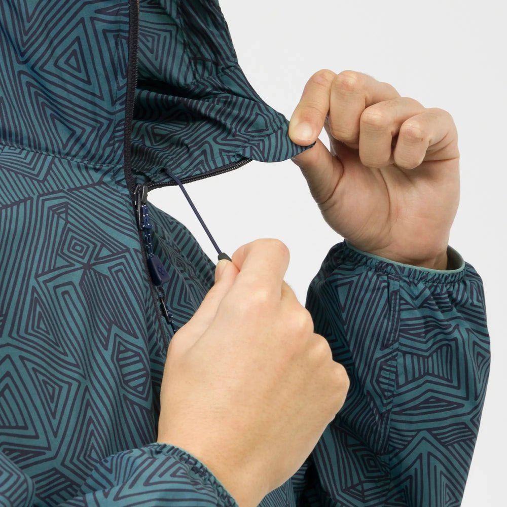 Montbell Men's Wind Blast Print Hooded Jacket 