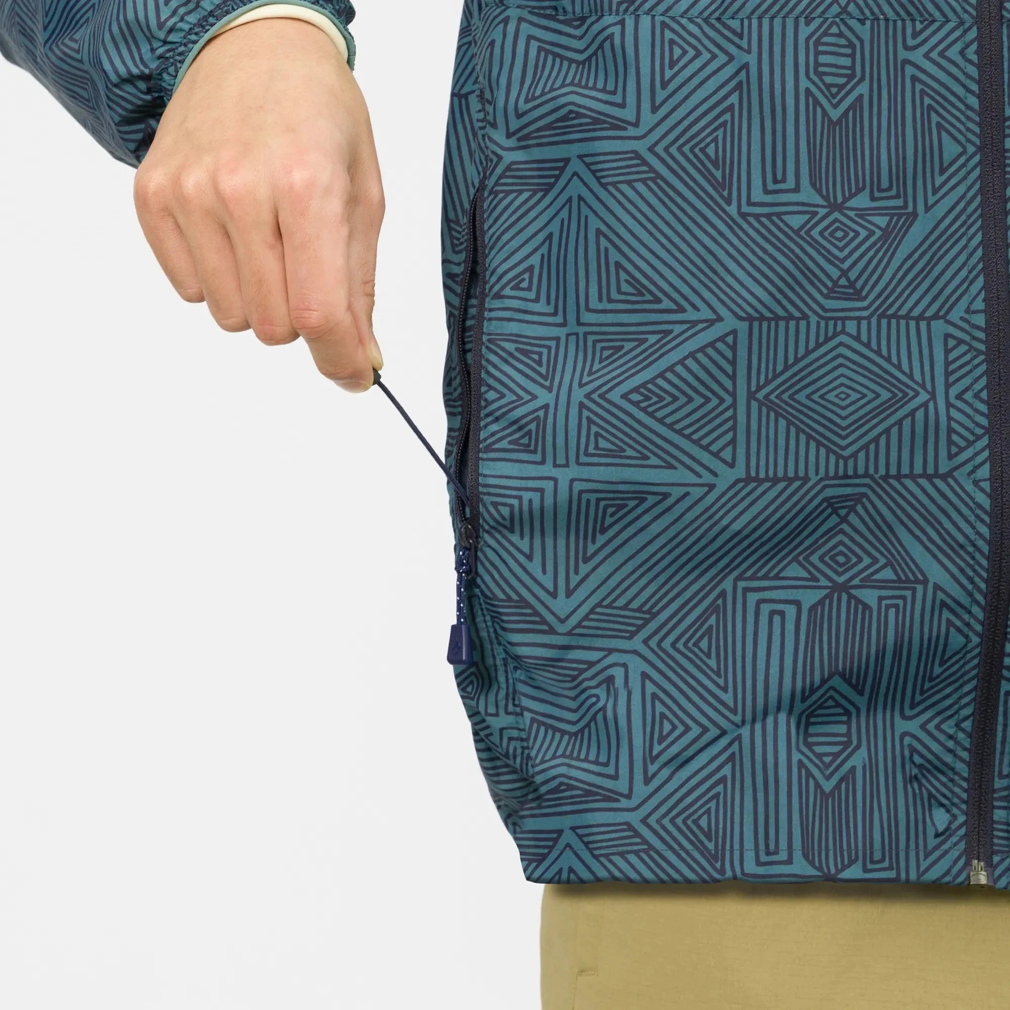 Montbell Men's Wind Blast Print Hooded Jacket 