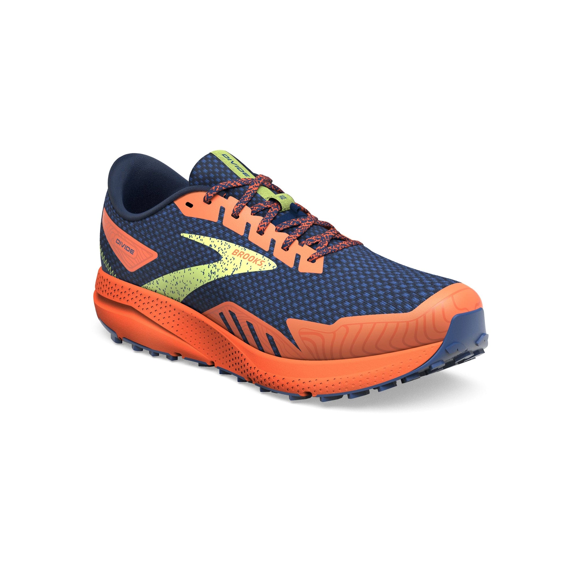 Brooks Men's Divide 4 Trail Running Shoes Navy/Firecracker/Sharp Green US 9.5 