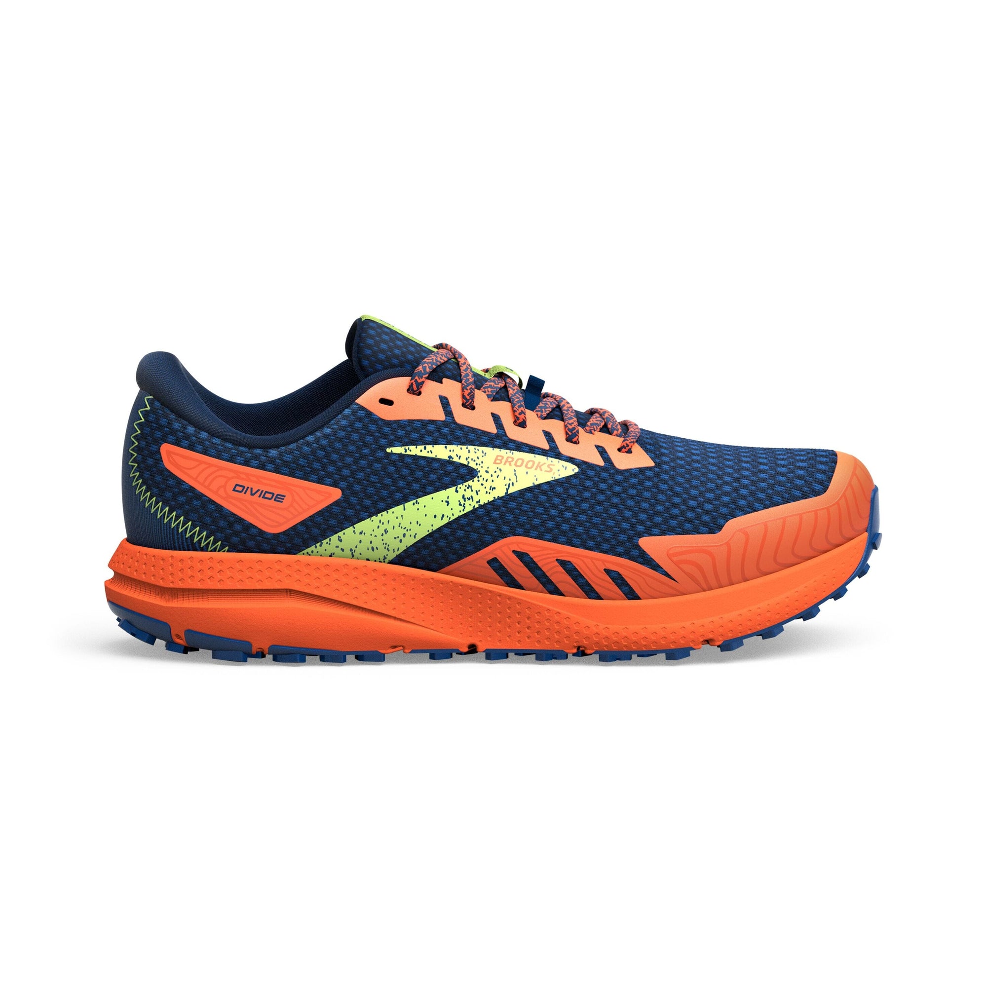 Brooks Men's Divide 4 Trail Running Shoes Navy/Firecracker/Sharp Green US 9.5 