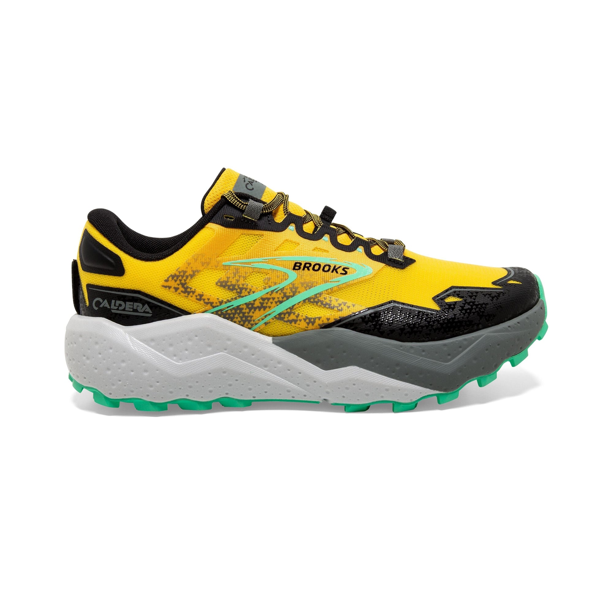 Brooks Men's Caldera 7 Trail Running Shoes Lemon Chrome/Black/Springbud US 9.5 