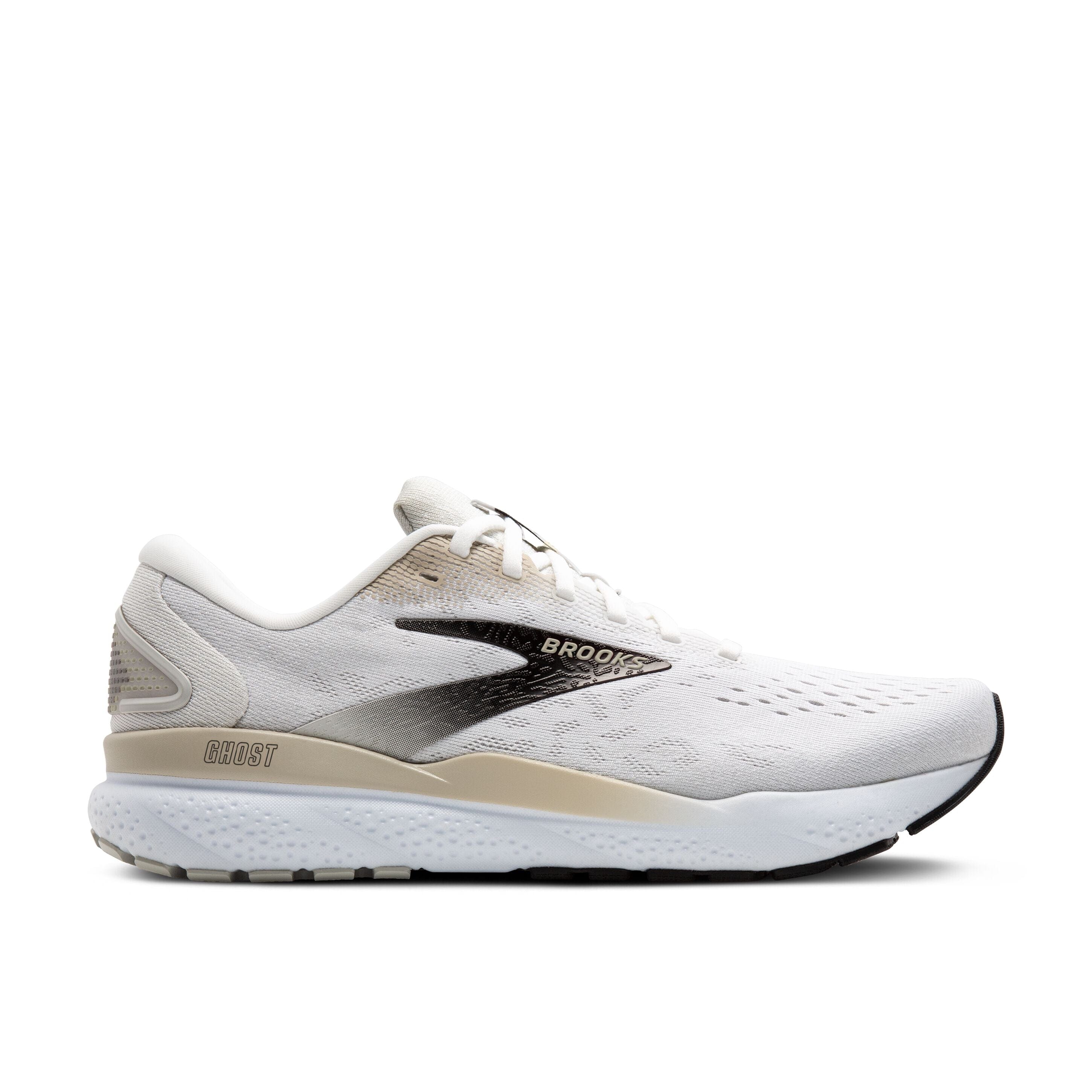 Brooks Men's Ghost 16 Road Running Shoes White/Pelican/Oyster Medium (D) US 9.5