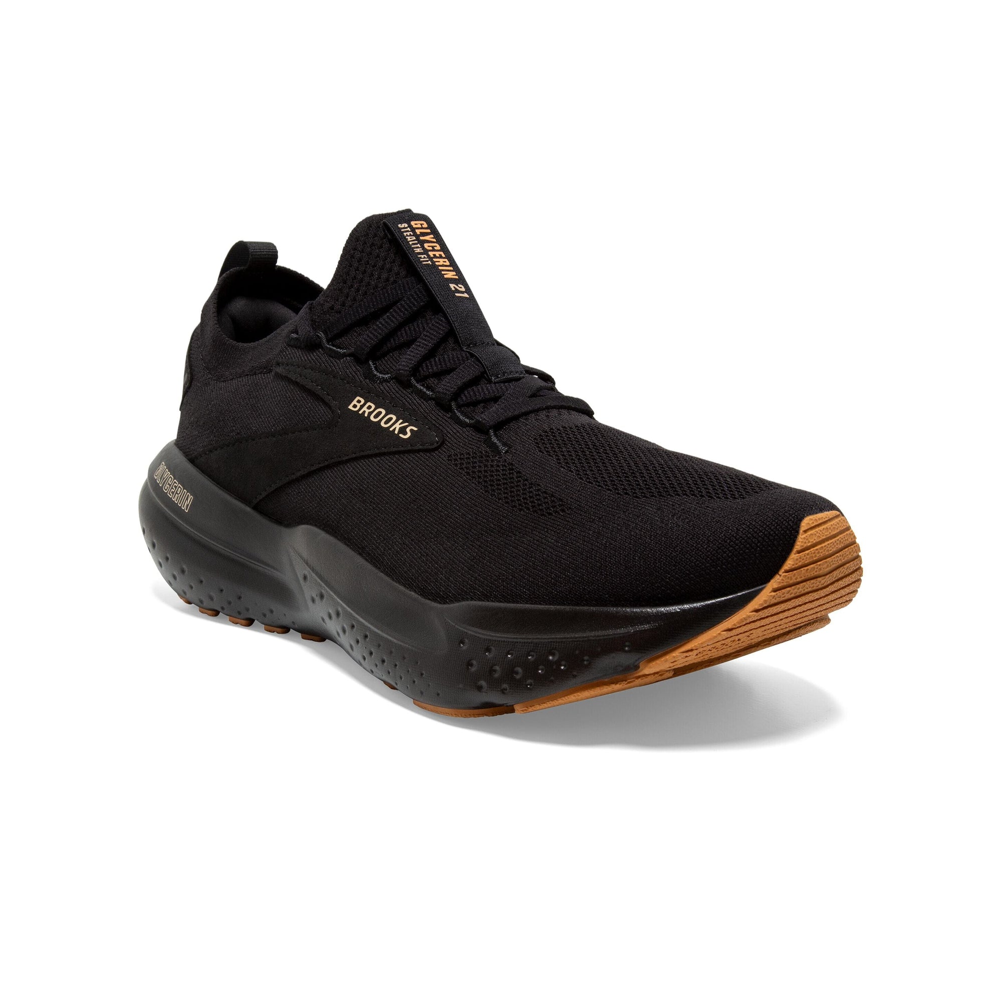 Brooks Men's Glycerin 21 StealthFit Road Running Shoes Black/Cream/Biscuit Regular (D) US８.5
