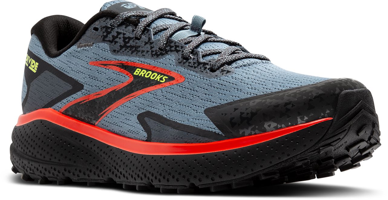 Brooks Men's Divide 5 Trail Running Shoes Citadel/Ebony/Lime Medium (D) US 10.5