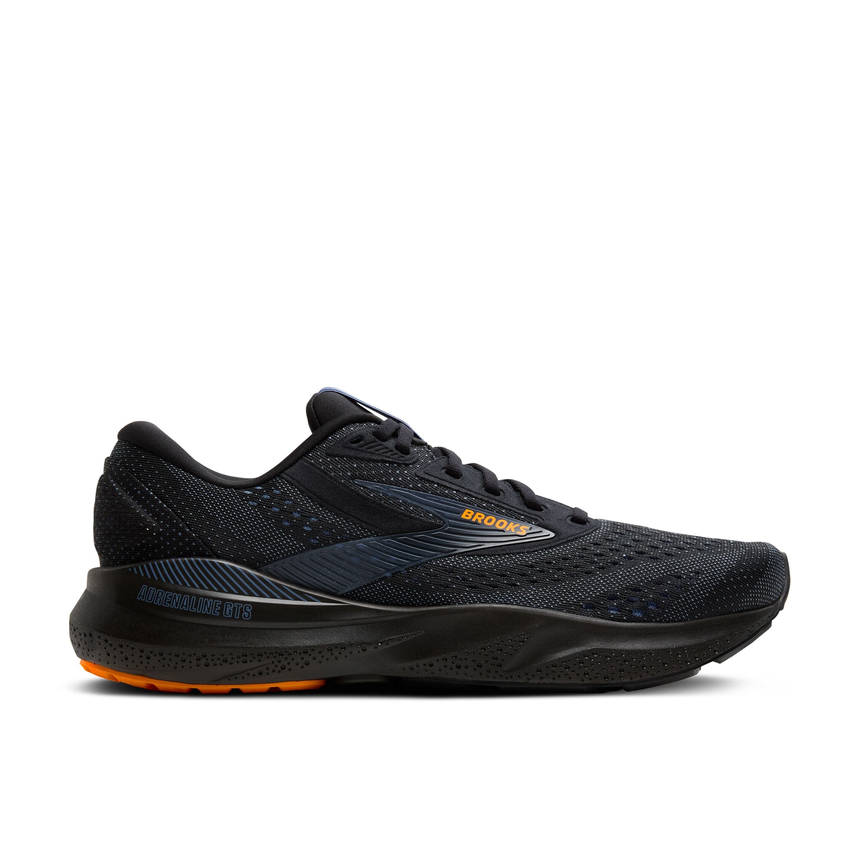 Brooks Men's Adrenaline GTS 24 Road Running Shoes Black/Country Blue/Orange Medium (D) US 9