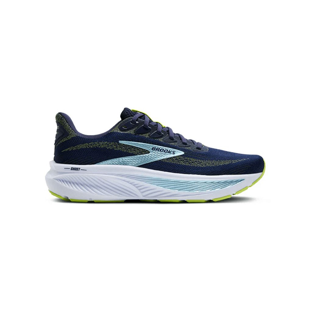 Brooks Men's Ghost 17 Road Running Shoes Peacoat/Lime/Blue Medium (D) US 7.5