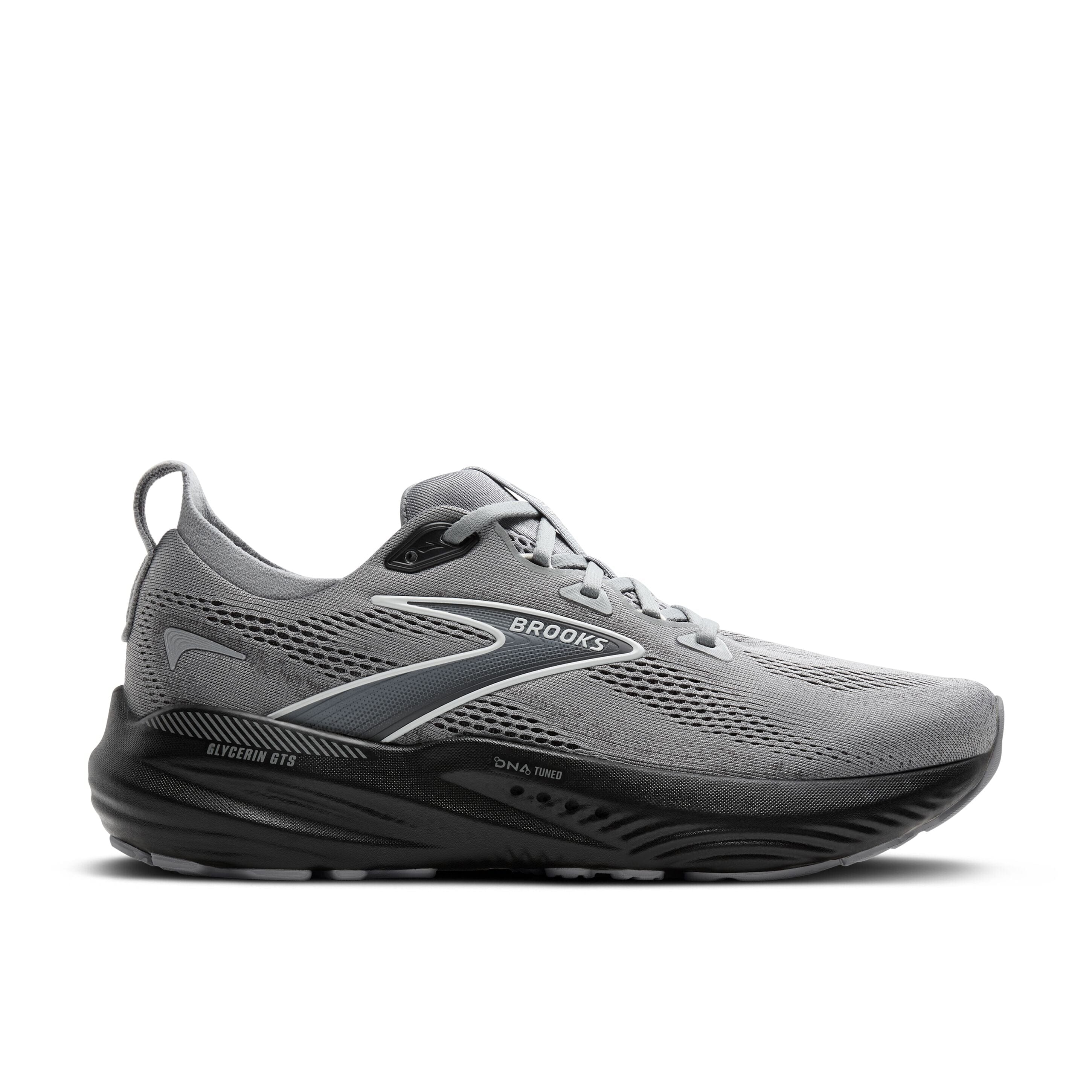 Brooks Men's Glycerin GTS 22 Road Running Shoes Primer Gray/Ebony/Bluewash Wide (EE) US 10