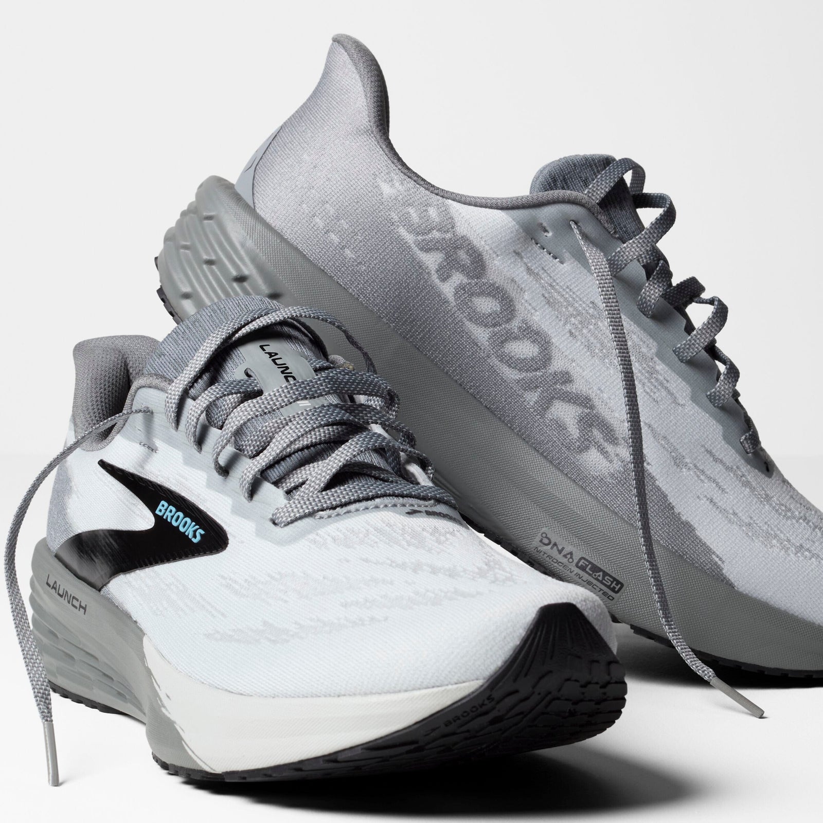 Brooks Men's Launch 11 Road Running Shoes Oyster/Primer Gray/Blue Medium (D) US 9.5