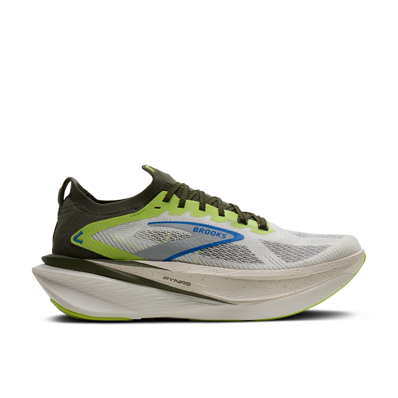Brooks PYNRS x Hyperion Max 3 Men's Road Running Shoes Blanc/Acid Lime/Blue Medium (D) US 8