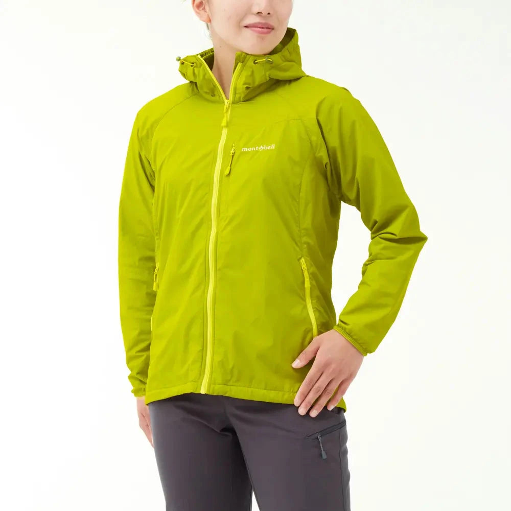 Montbell Women's Light Shell Hooded Jacket Blue Green L 