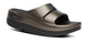 OOFOS Women's OOmega OOahh Stacked Sandal - Titanium Mirror Black & Titanium Mirror US 6 EU 37 