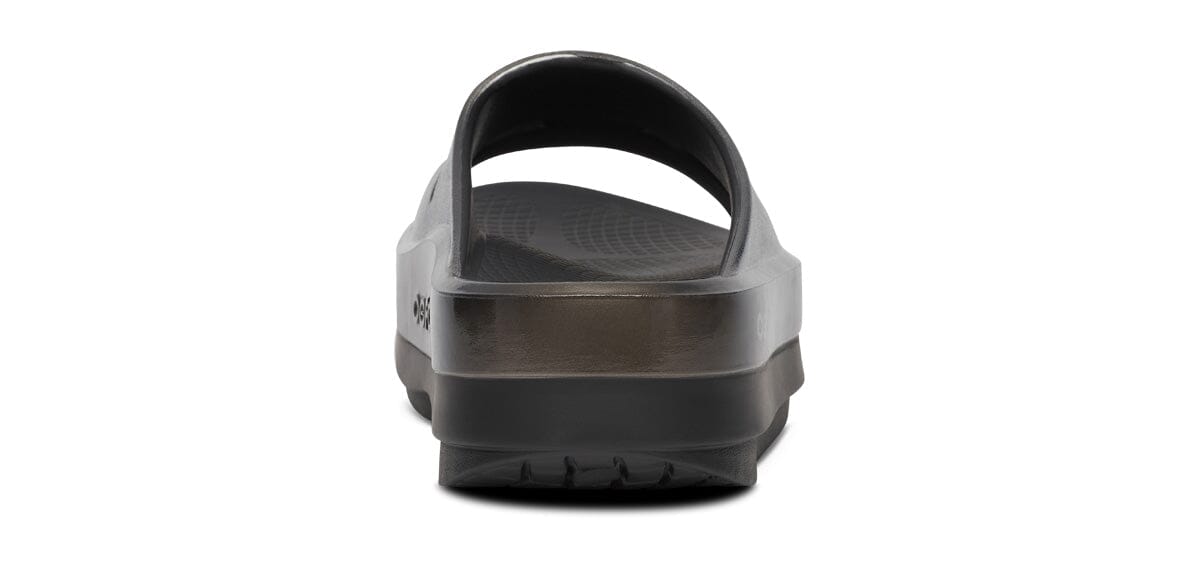 OOFOS Women's OOmega OOahh Stacked Sandal - Titanium Mirror 