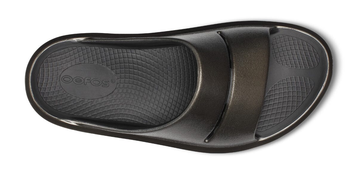 OOFOS Women's OOmega OOahh Stacked Sandal - Titanium Mirror 