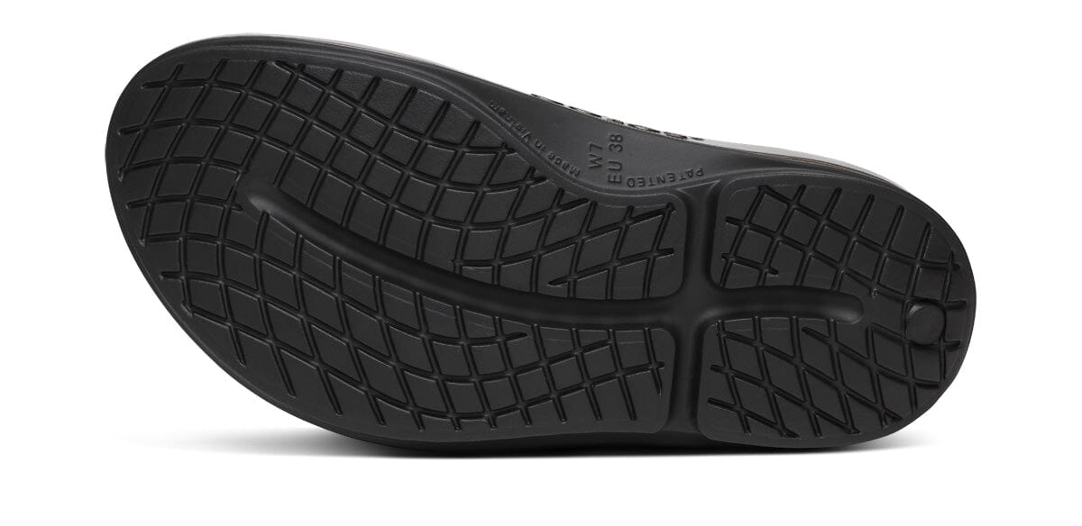 OOFOS Women's OOmega OOahh Stacked Sandal - Titanium Mirror 
