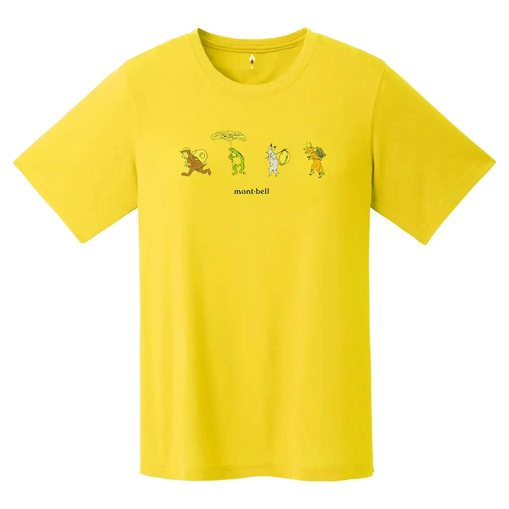 Montbell Wickron Tee Scrolls of Camping Animals Women's Yellow S 