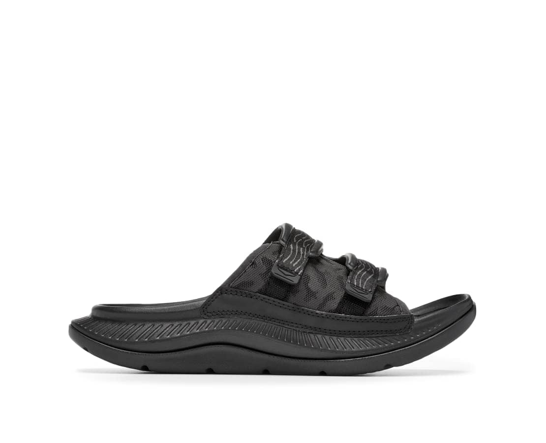 Hoka Unisex Ora Luxe Recovery Slide Sandals Black / Black US M5/W7 EU 37 1/3 