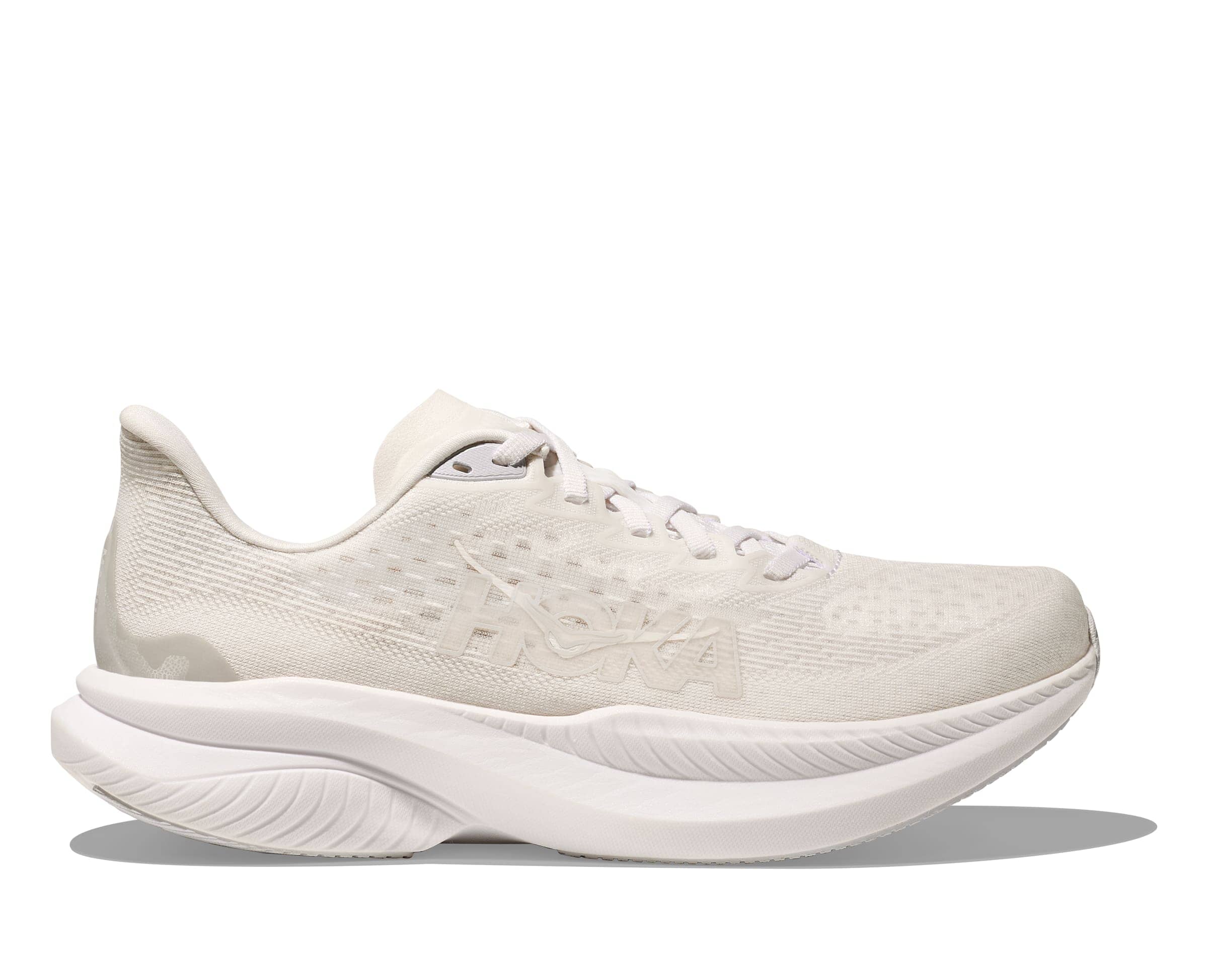 Hoka Women's Mach 6 Road Running Shoes White / White Regular (B) US 5