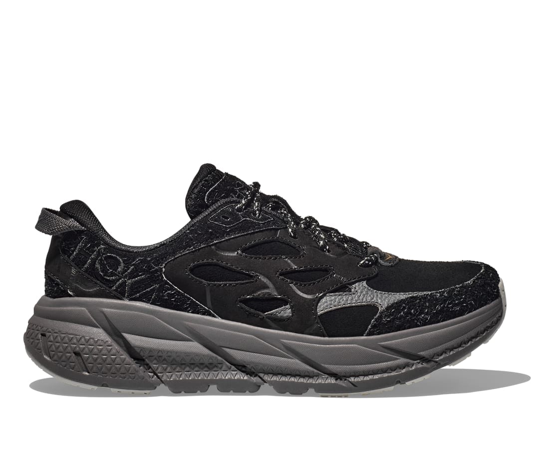 Hoka Unisex Elite Terrain System Clifton L Suede Road Running Shoes Black / Satellite Grey US M4.5/W5.5 EU36⅔ 