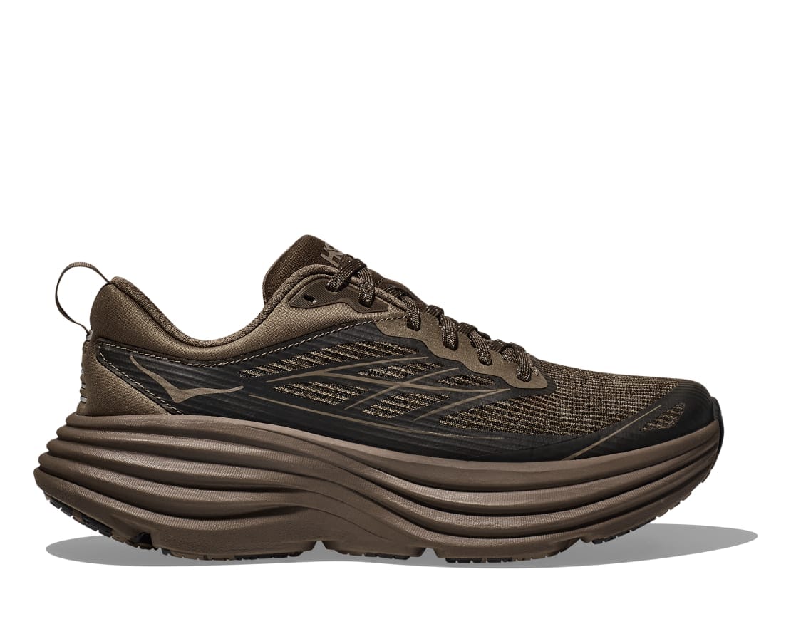 Hoka Unisex Stealth/Tech Bondi 8 Caged Road Running Shoes Umber / Deep Umber US M5/W6 EU37⅓ 