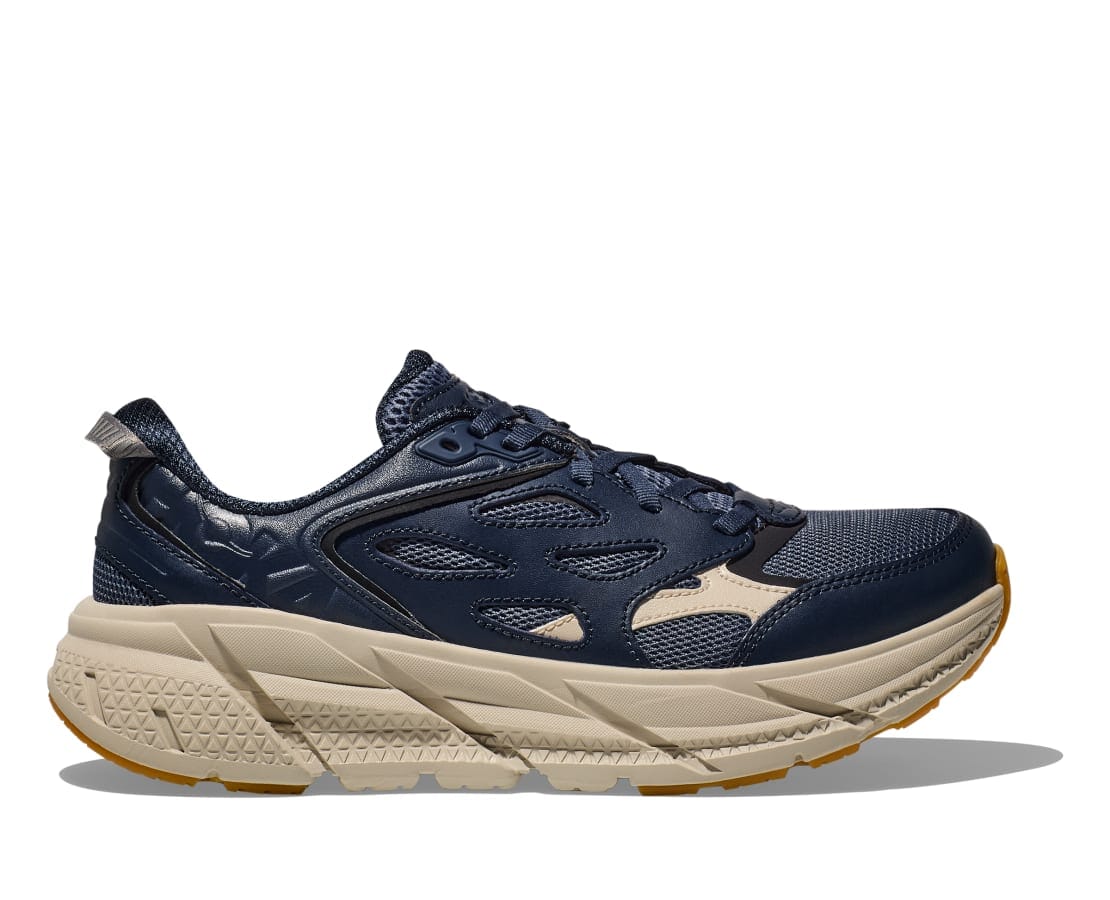 Hoka Unisex Clifton L Athletics Road Running Shoes - Varsity Navy / Sesame