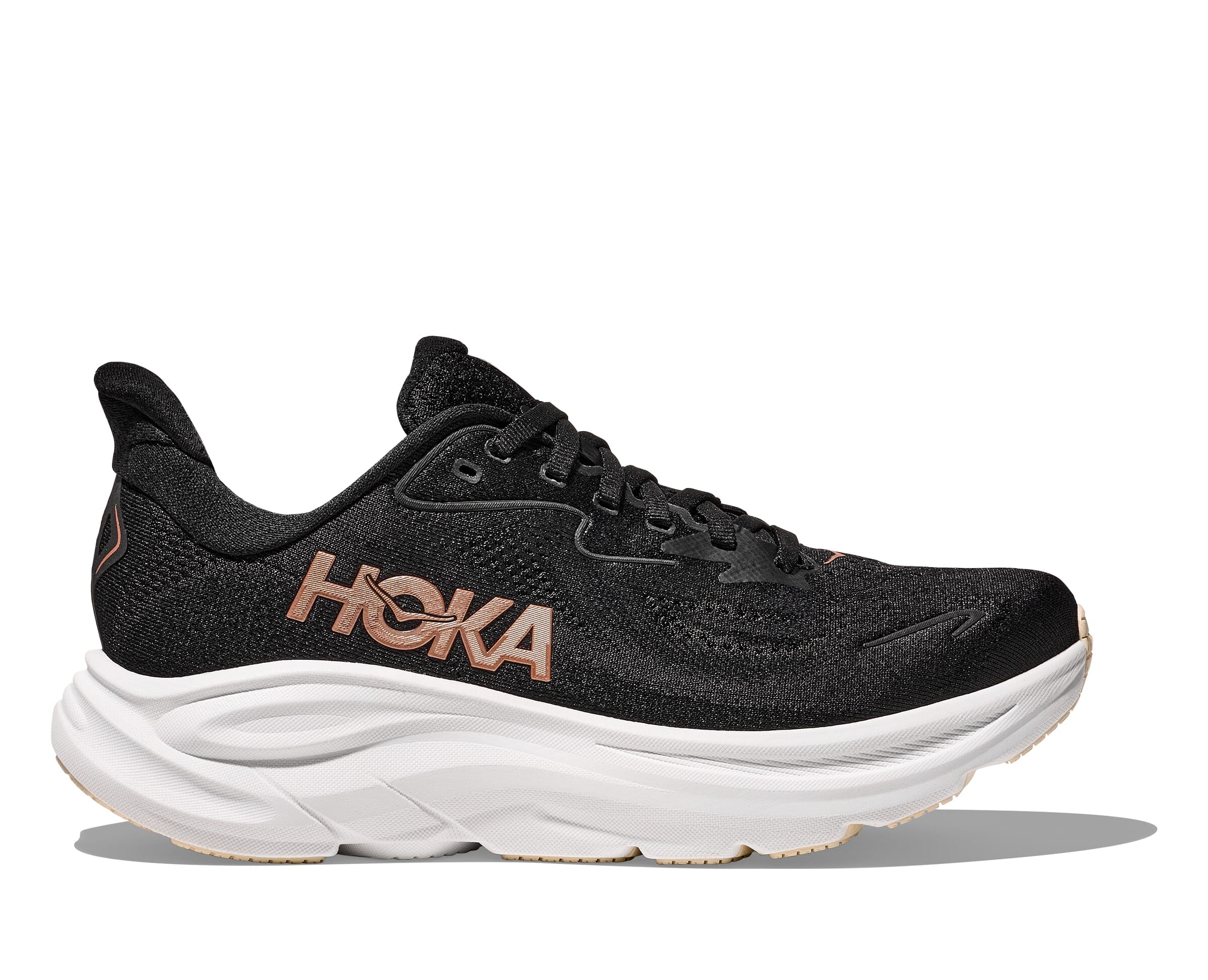 Hoka Women's Clifton 10 Road Running Shoes Black / Rose Gold Regular (B) US 5.5