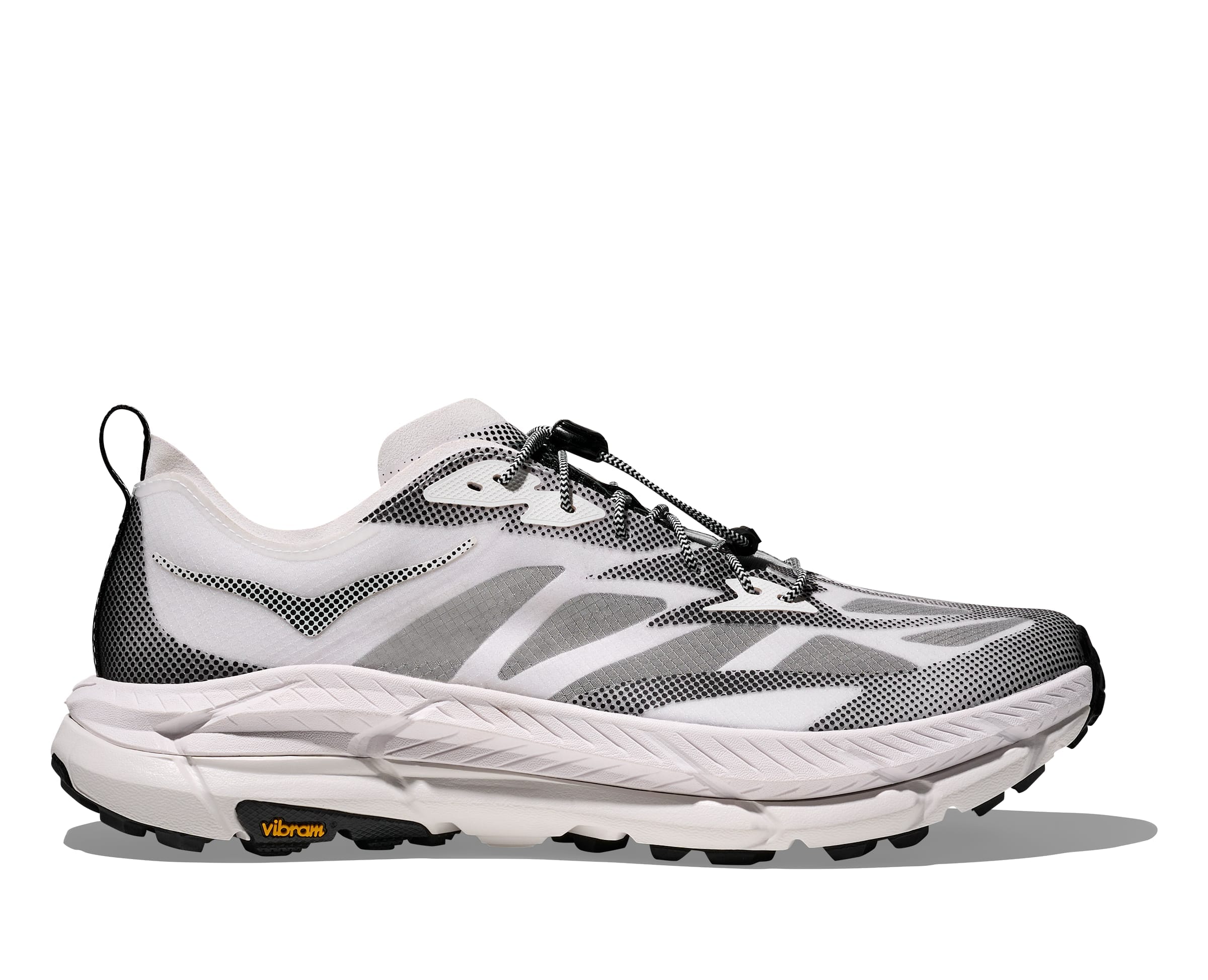Hoka Unisex Stealth/Tech Mafate Speed 4 Lite Trail Running Shoes White / Black US M5/W6 EU37⅓ 