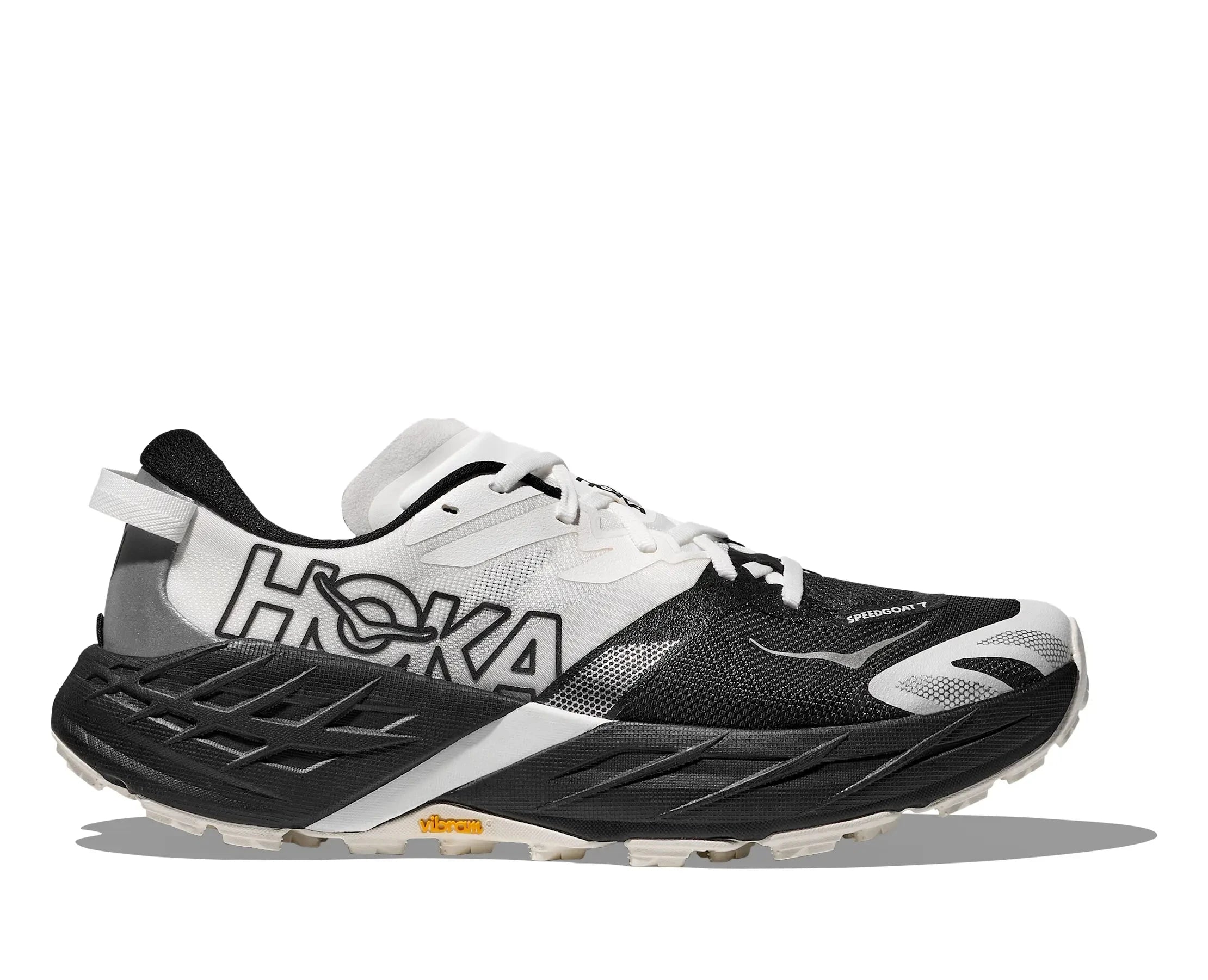 Hoka Men's Speedgoat 7 Trail Running Shoes Black / White Regular (D) US 8