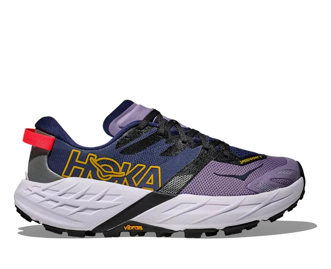 Hoka Women's Speedgoat 7 Trail Running Shoes Berry Jam / Starlight Glow Regular (B) US 6.5