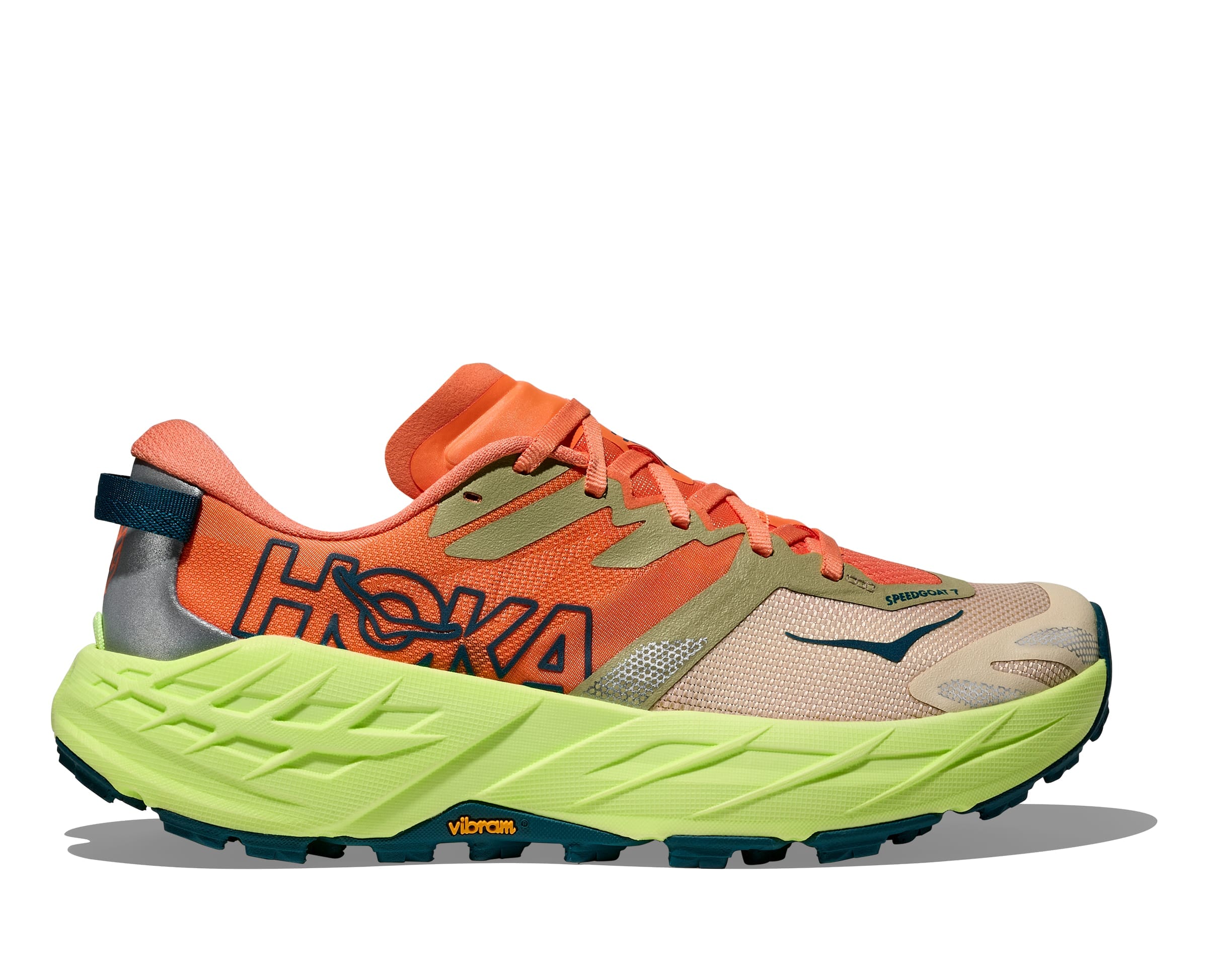 Hoka Women's Speedgoat 7 Trail Running Shoes Persimmon / Neon Yuzu Regular (B) US 6.5