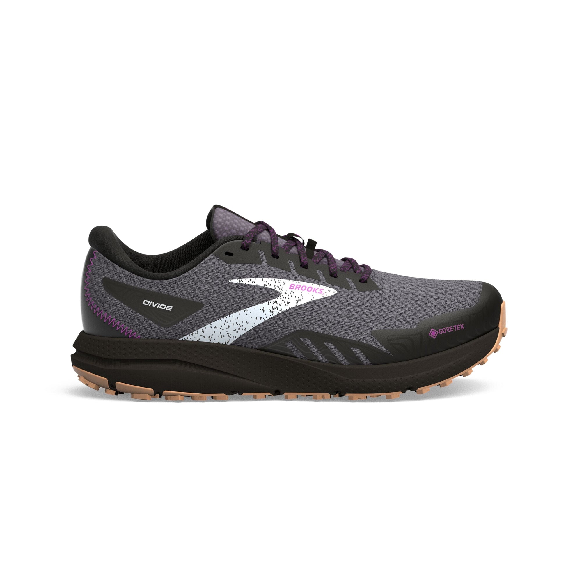 Brooks Women's Divide 4 GTX Trail Running Shoes Black/Blackened Pearl/Purple US 6.5 