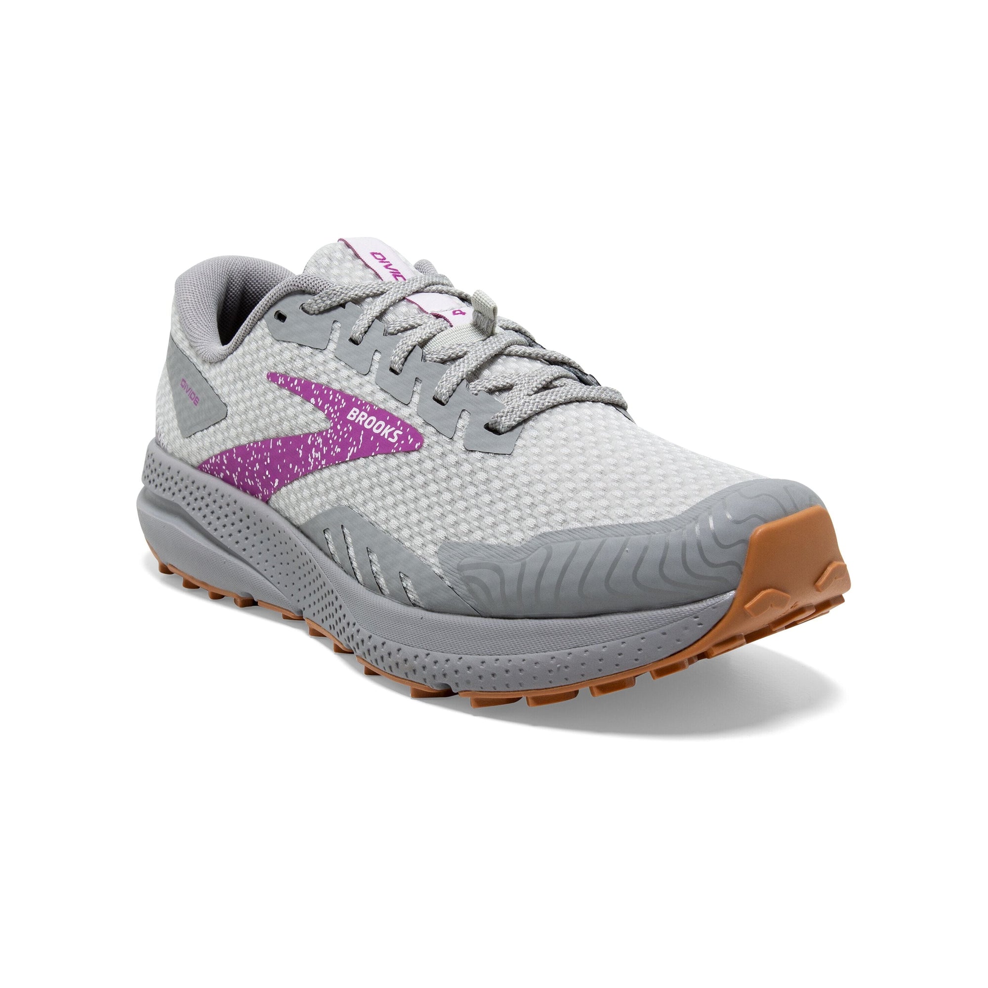 Brooks Women's Divide 4 Trail Running Shoes Alloy/Oyster/Violet US 6.5 