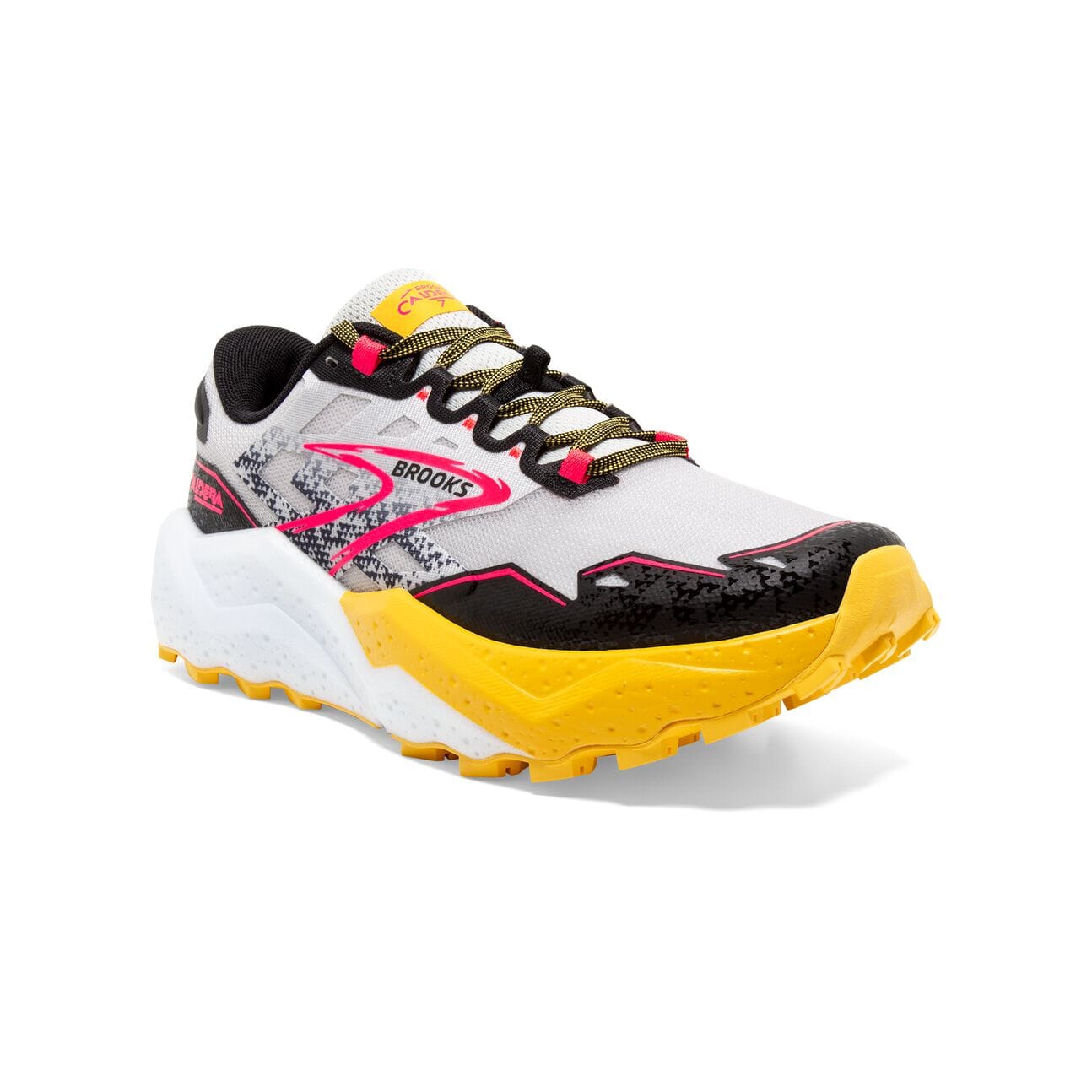 Brooks Women's Caldera 7 Trail Running Shoes Lunar Rock/Lemon Chrome/Black US 7 