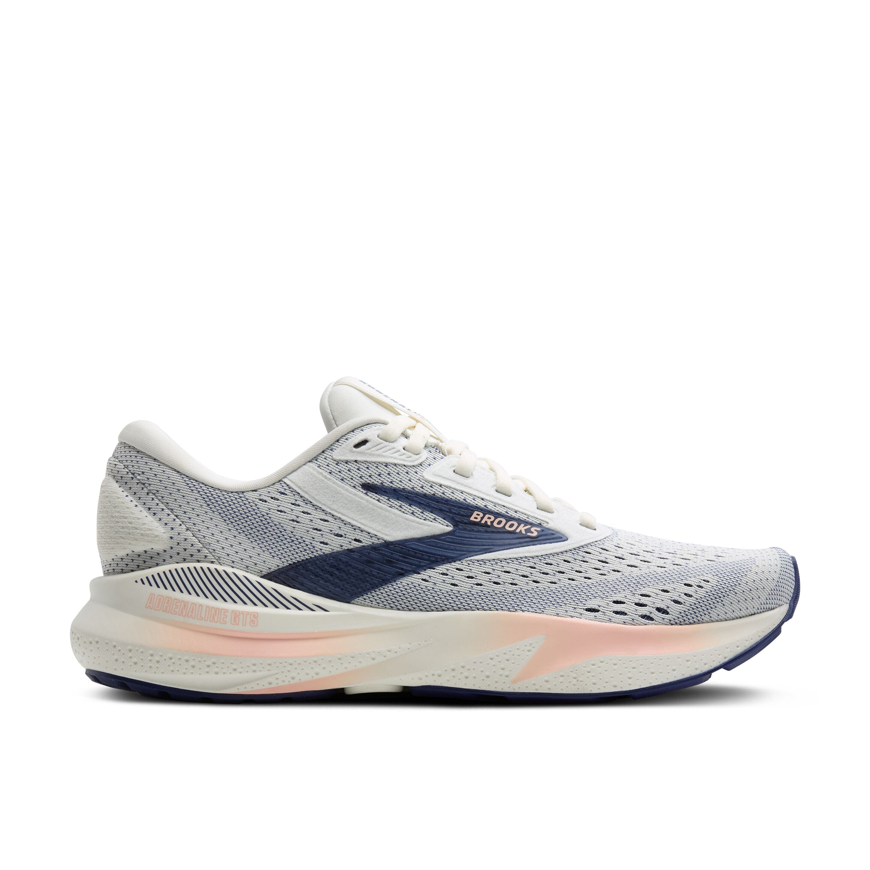 Brooks Women's Adrenaline GTS 24 Road Running Shoes Grey/Blue Ribbon/Peach Medium (B) US 6.5