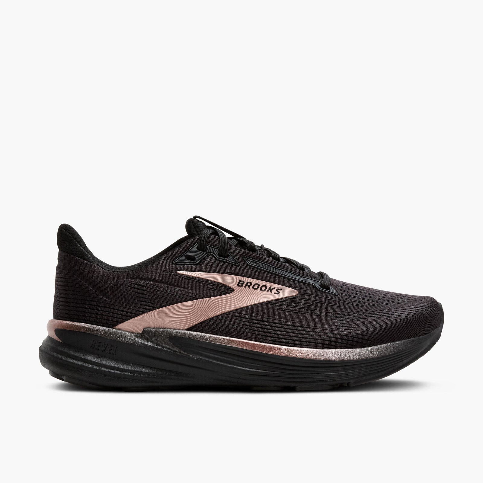 Brooks Women's Revel 8 Road Running Shoes Black/Black/Rose Gold US 6.5 